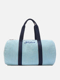 Borsone Round Jetleg in lino a righe blu e bianche