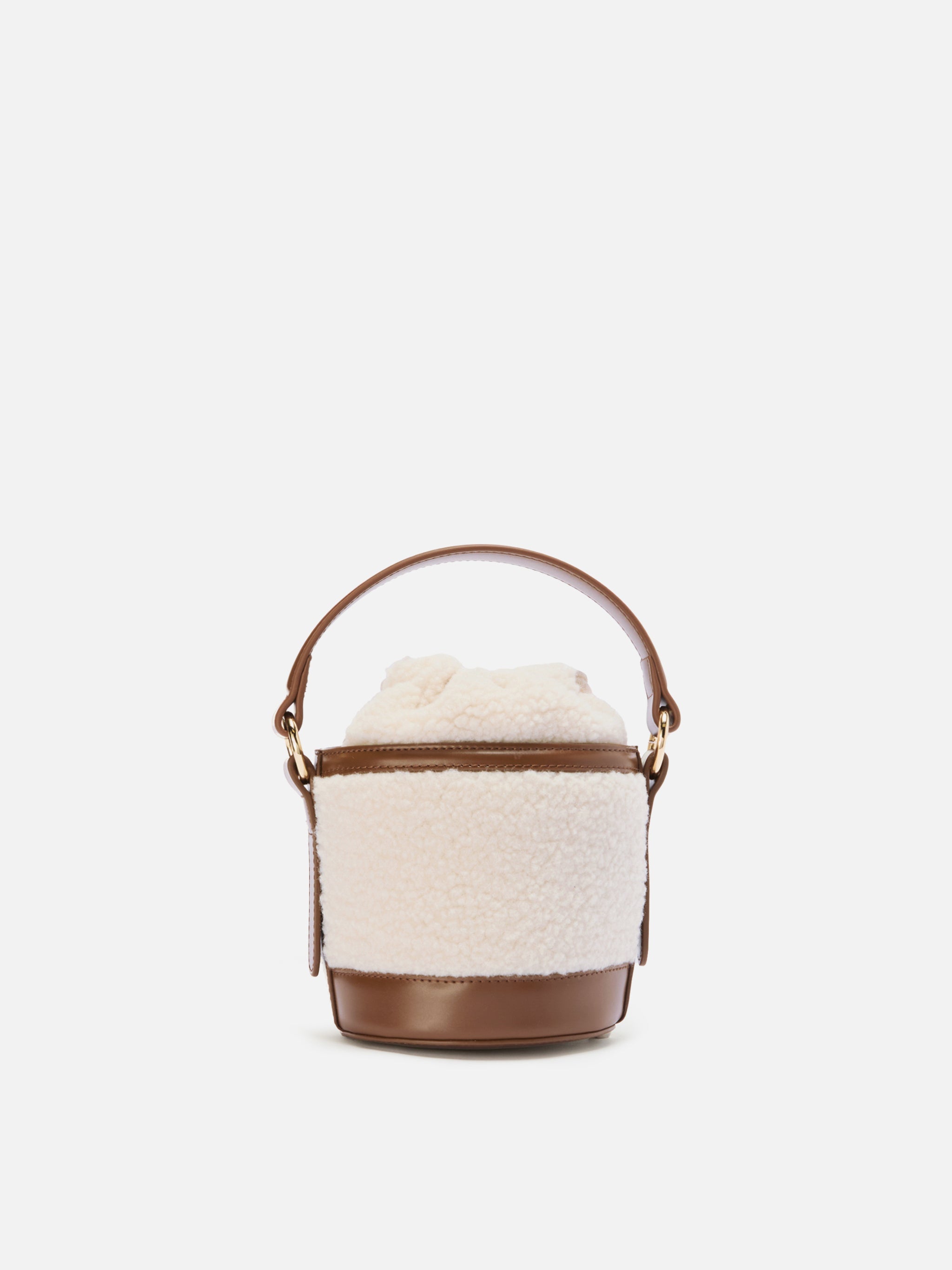 Borsa a secchiello Mila Teddy in sherpa bianco