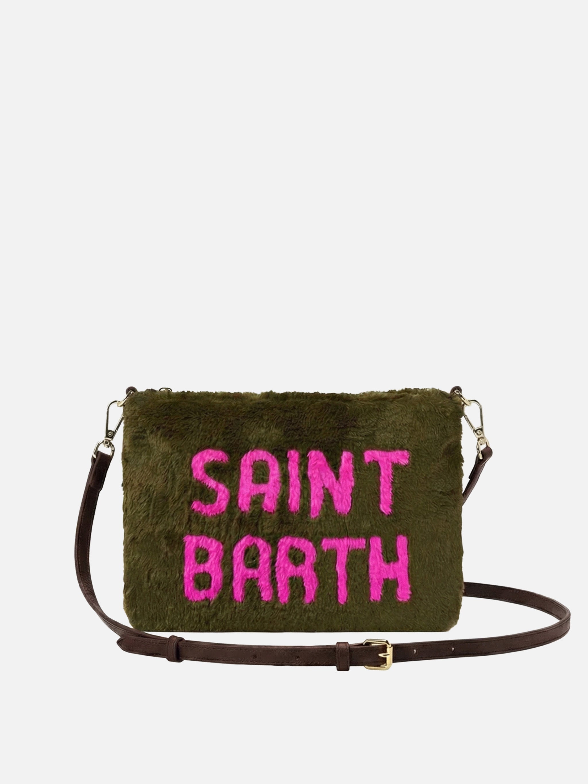 Pouch a tracolla Parisienne in ecopelliccia verde