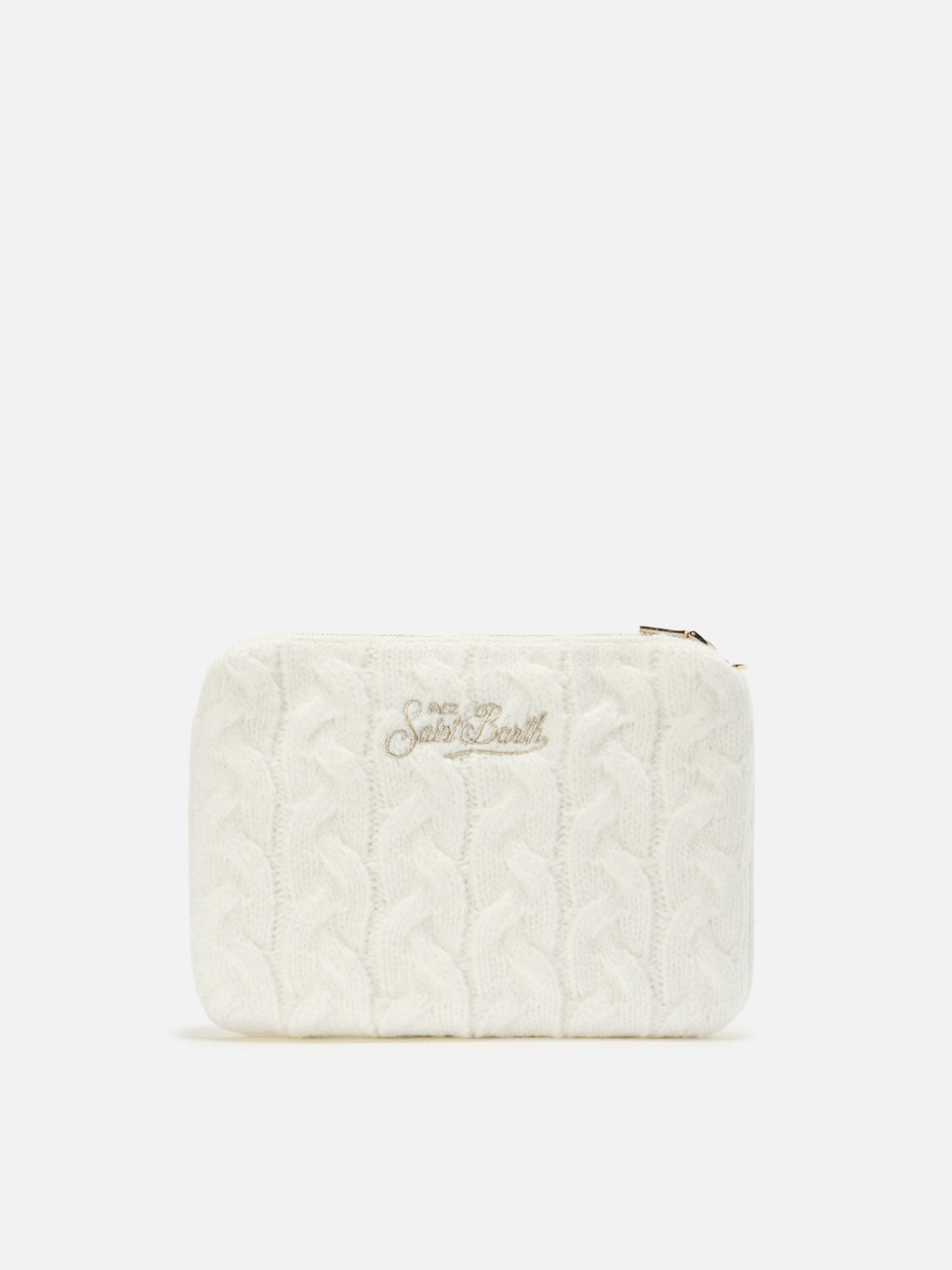 Borsa crossbody Parisienne Wool Braid in misto lana a trecce bianca