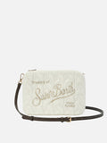Borsa crossbody Parisienne Wool Braid in misto lana a trecce bianca