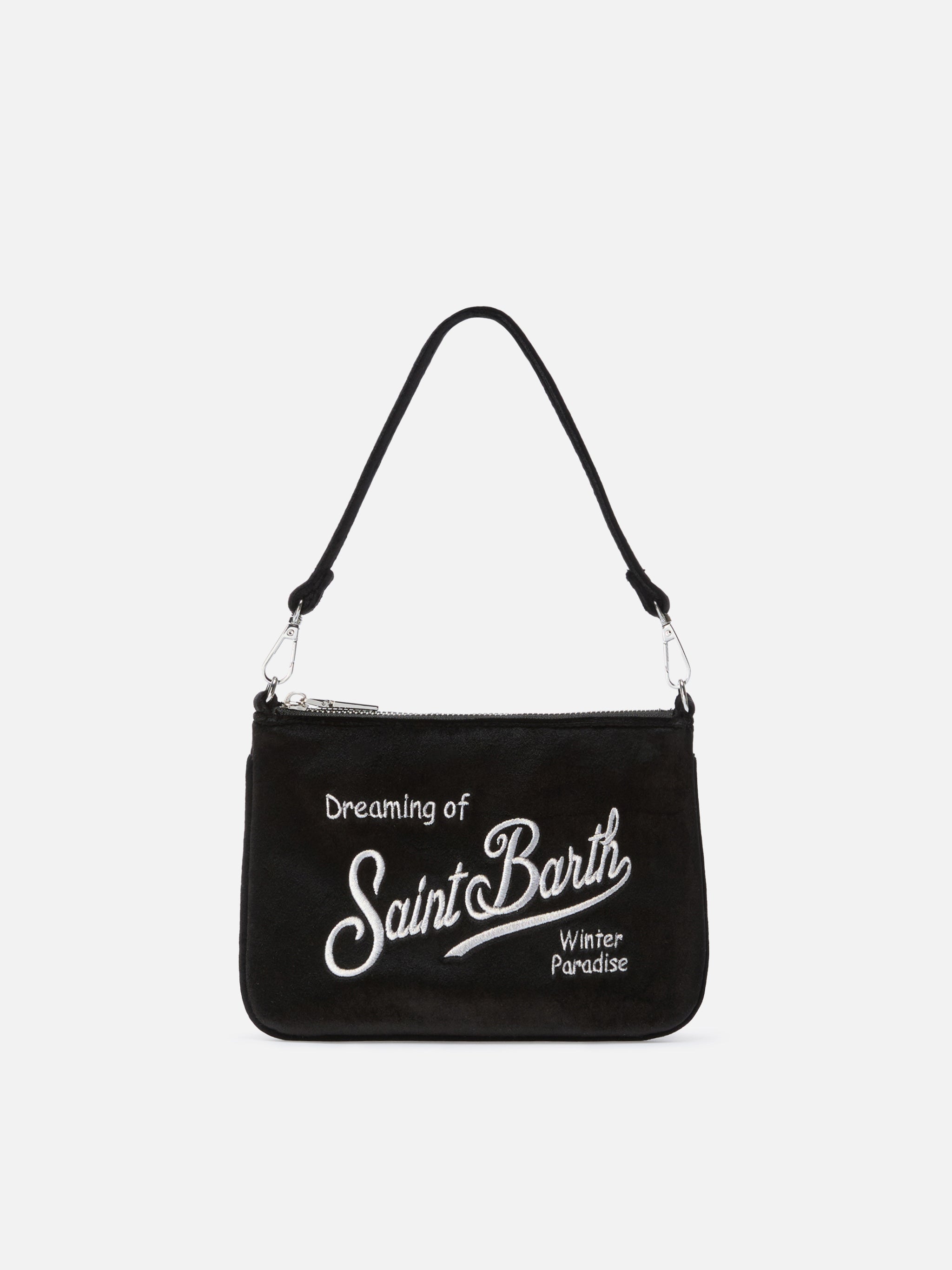 Borsetta a spalla Parisienne Mini Velvet nera