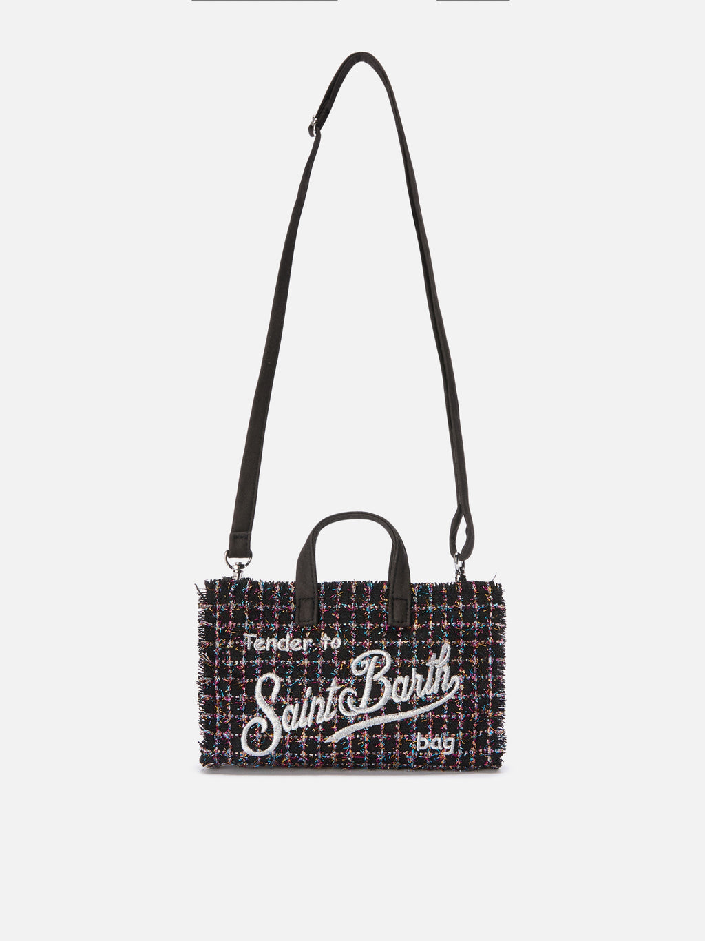 Mini borsa porta telefono Phone Bag Tweed lurex nero