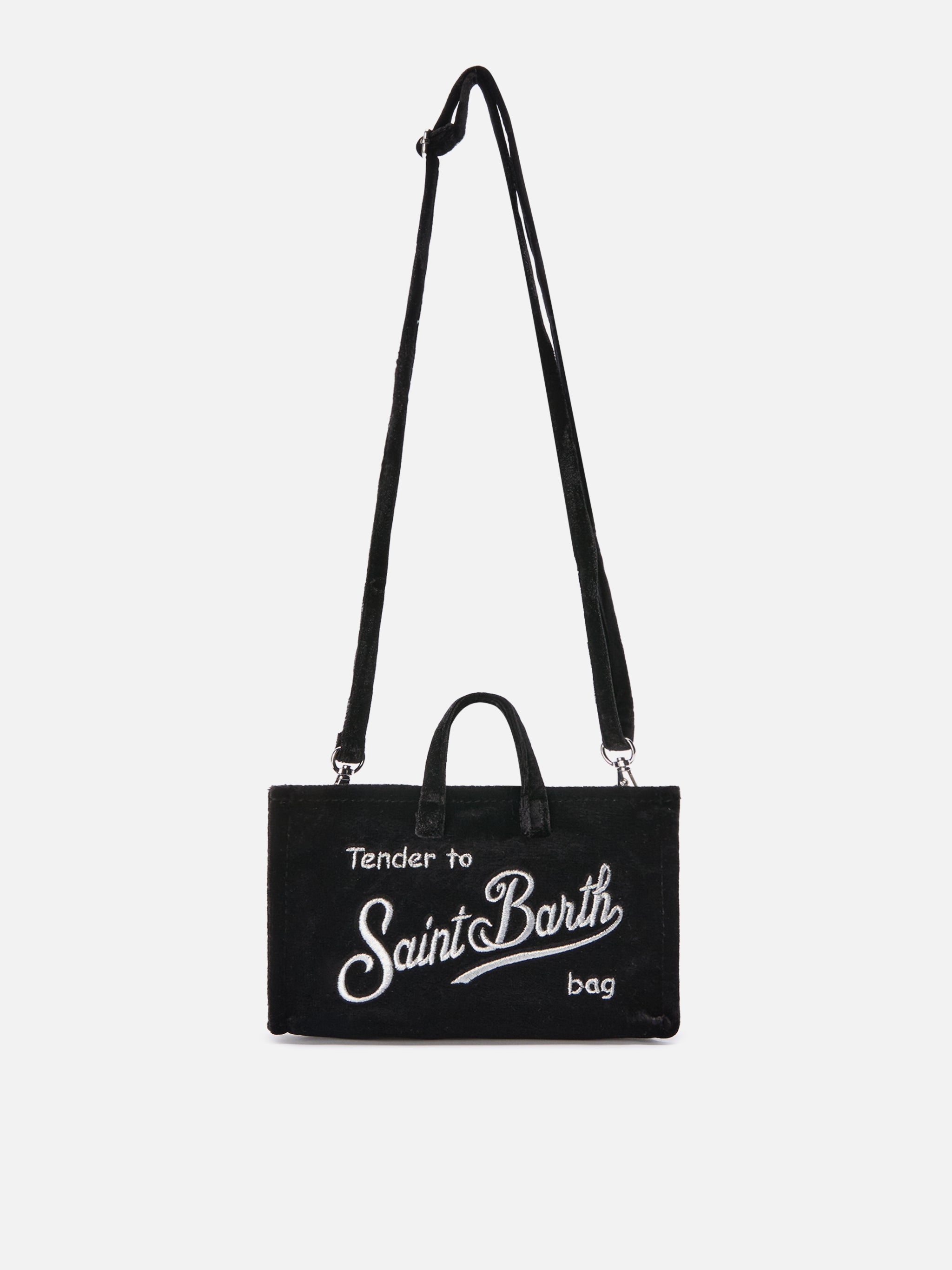 Mini borsa porta telefono Phone Bag Velvet in velluto nero