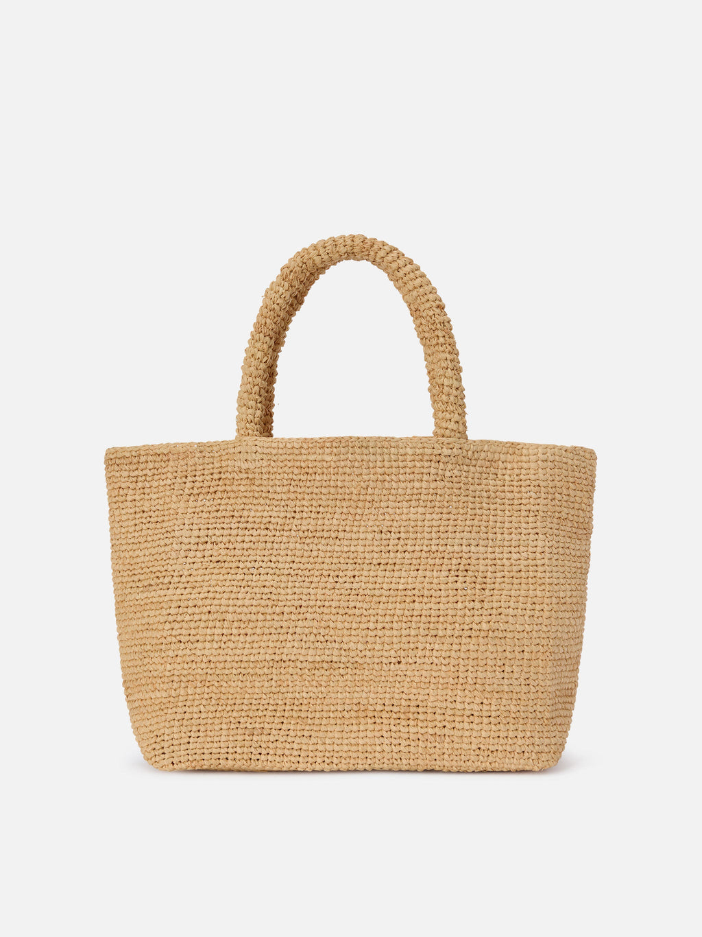 Borsa Beach medium in raffia con ricamo Capri