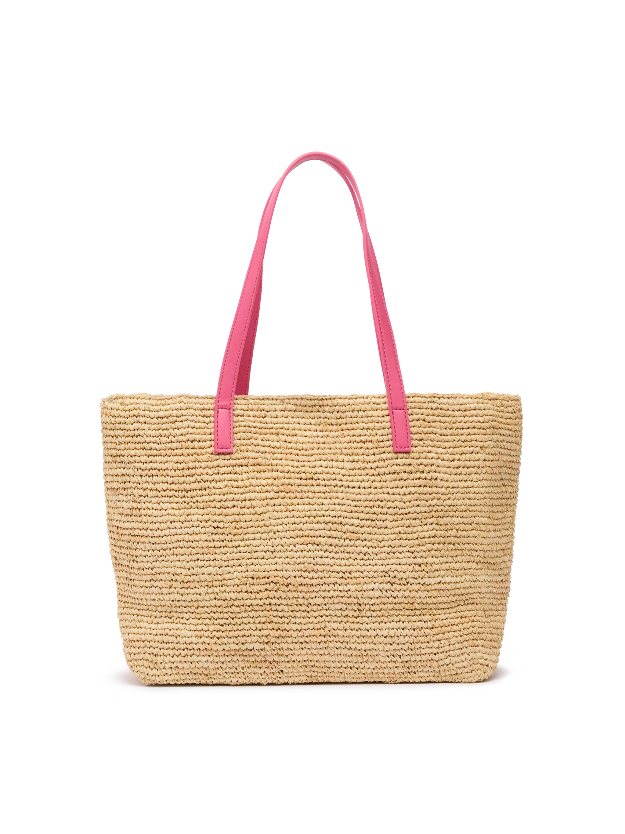 Beige Raffia City Mid bag with Saint Barth embroidered logo - MC2 Saint Barth