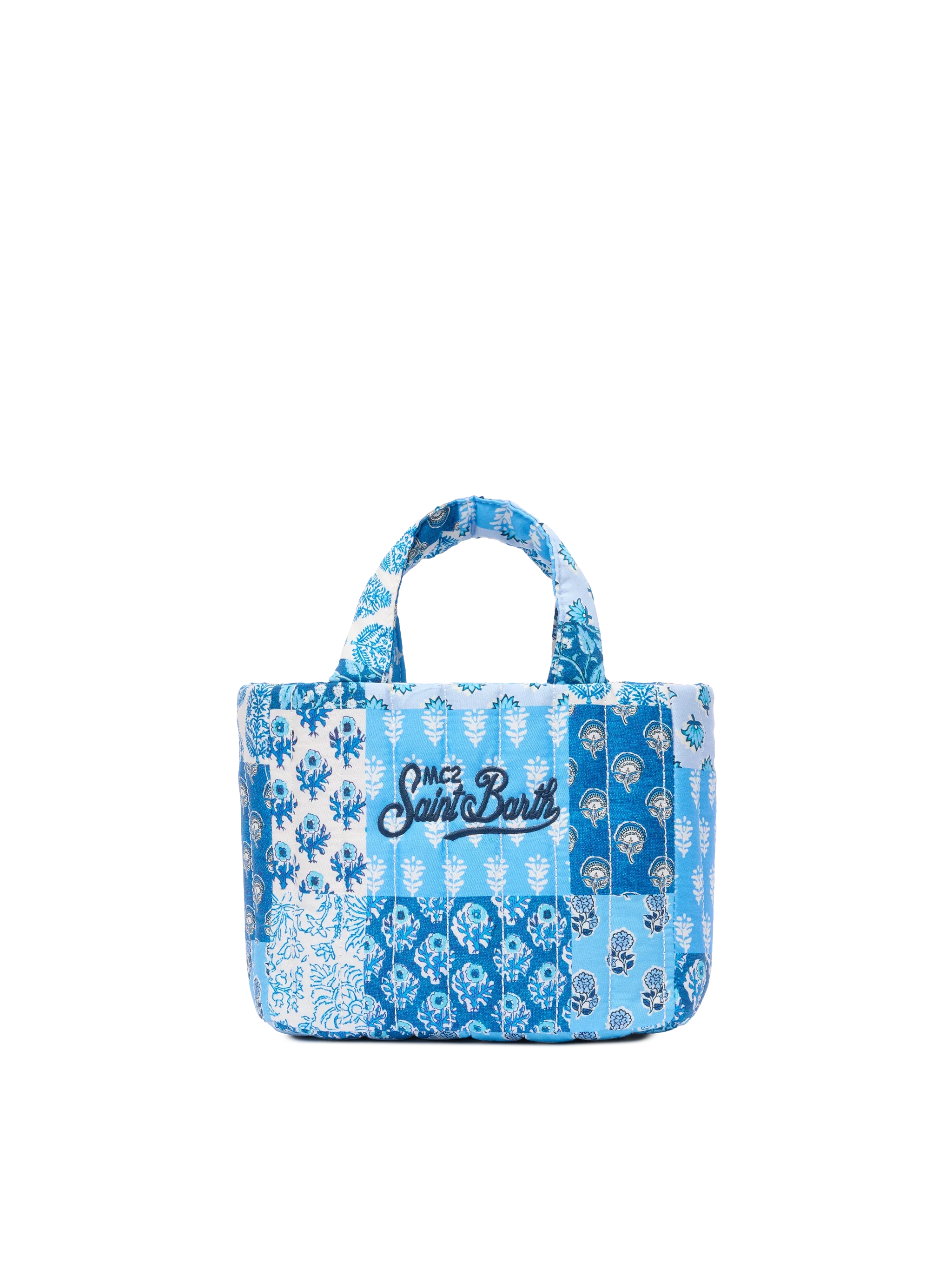 Blue flower quilted Soft Tote Mini bag - MC2 Saint Barth