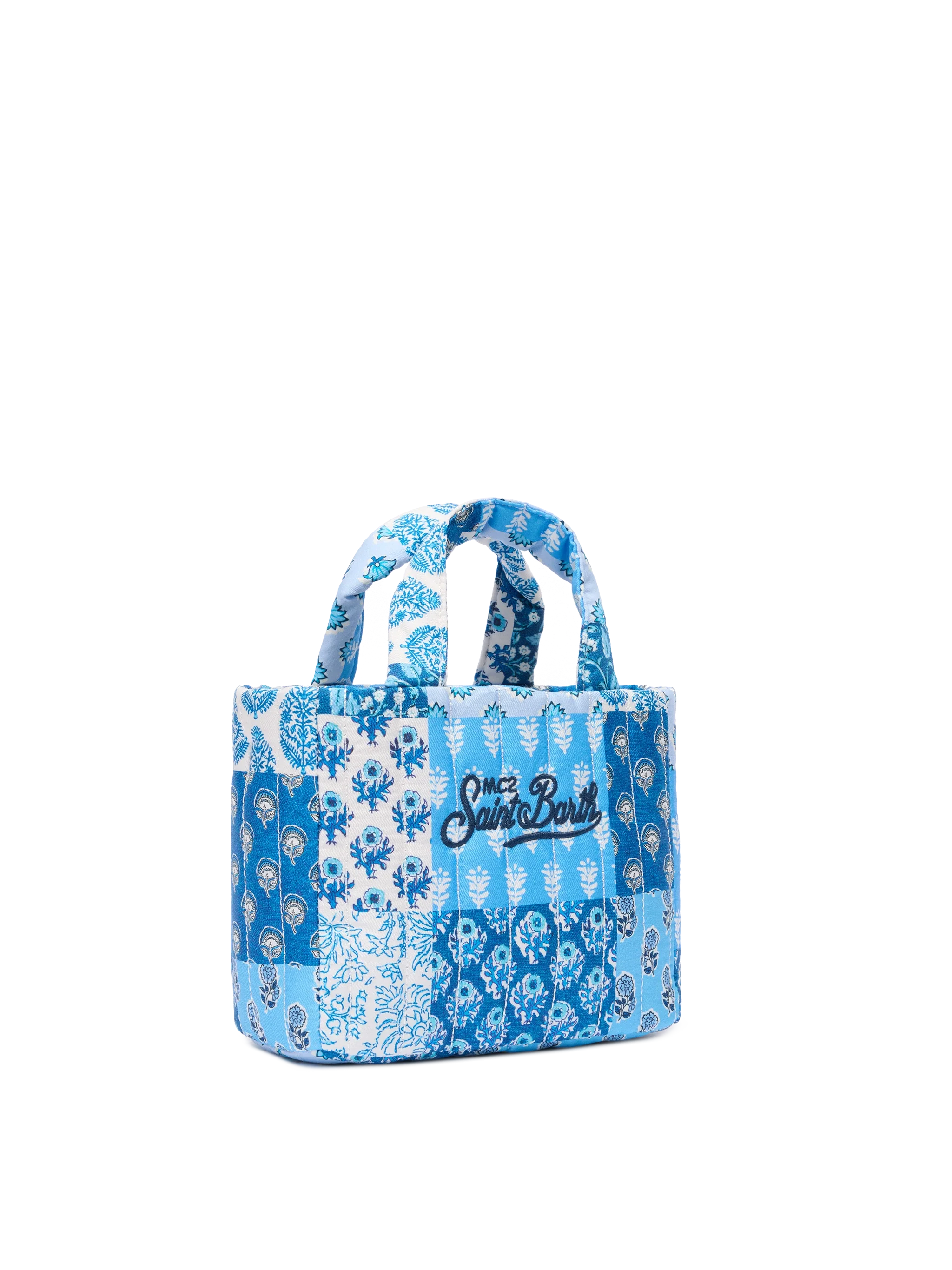 Blue flower quilted Soft Tote Mini bag - MC2 Saint Barth