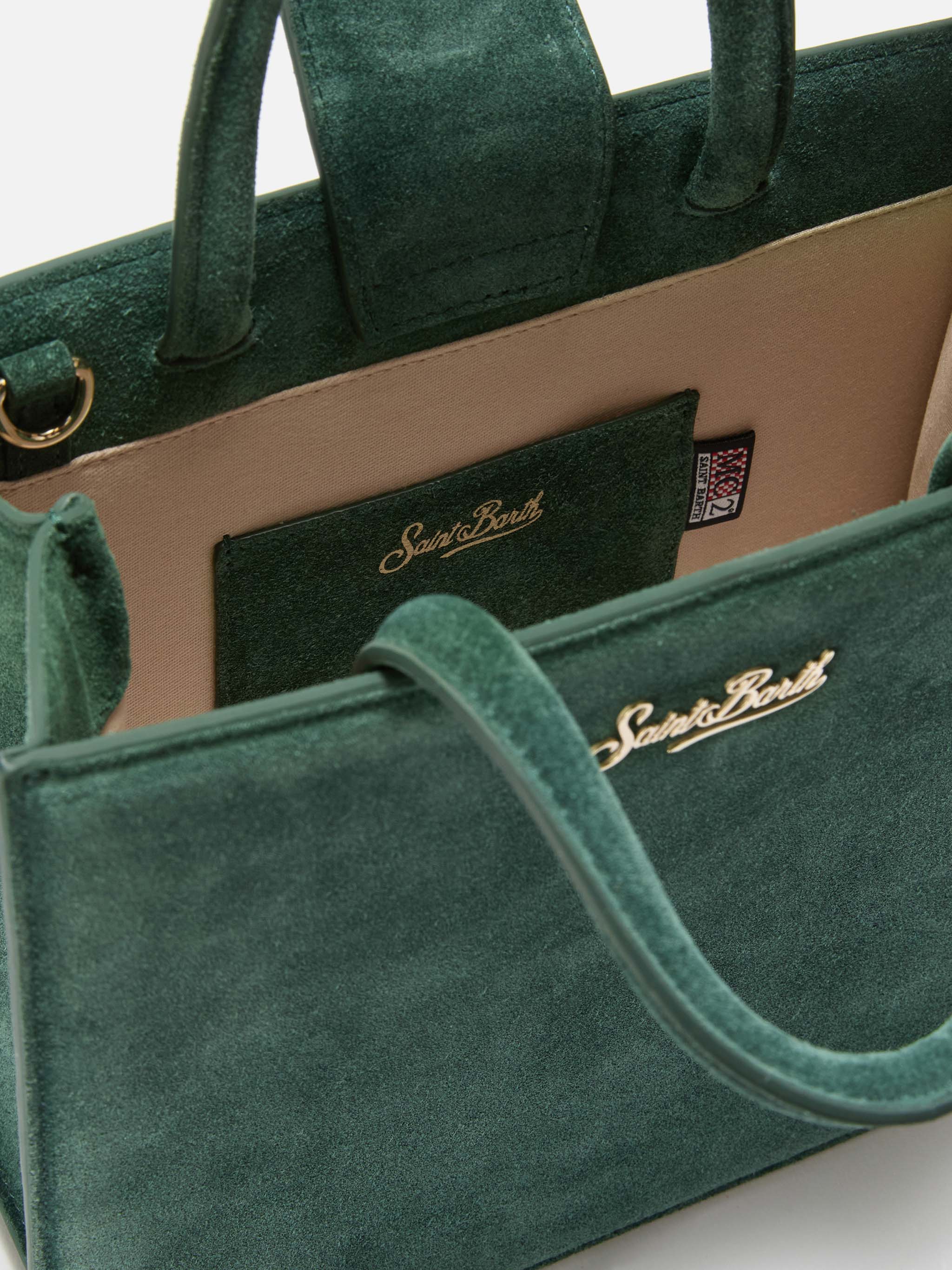 Borsa Shop Bag Midi suede verde