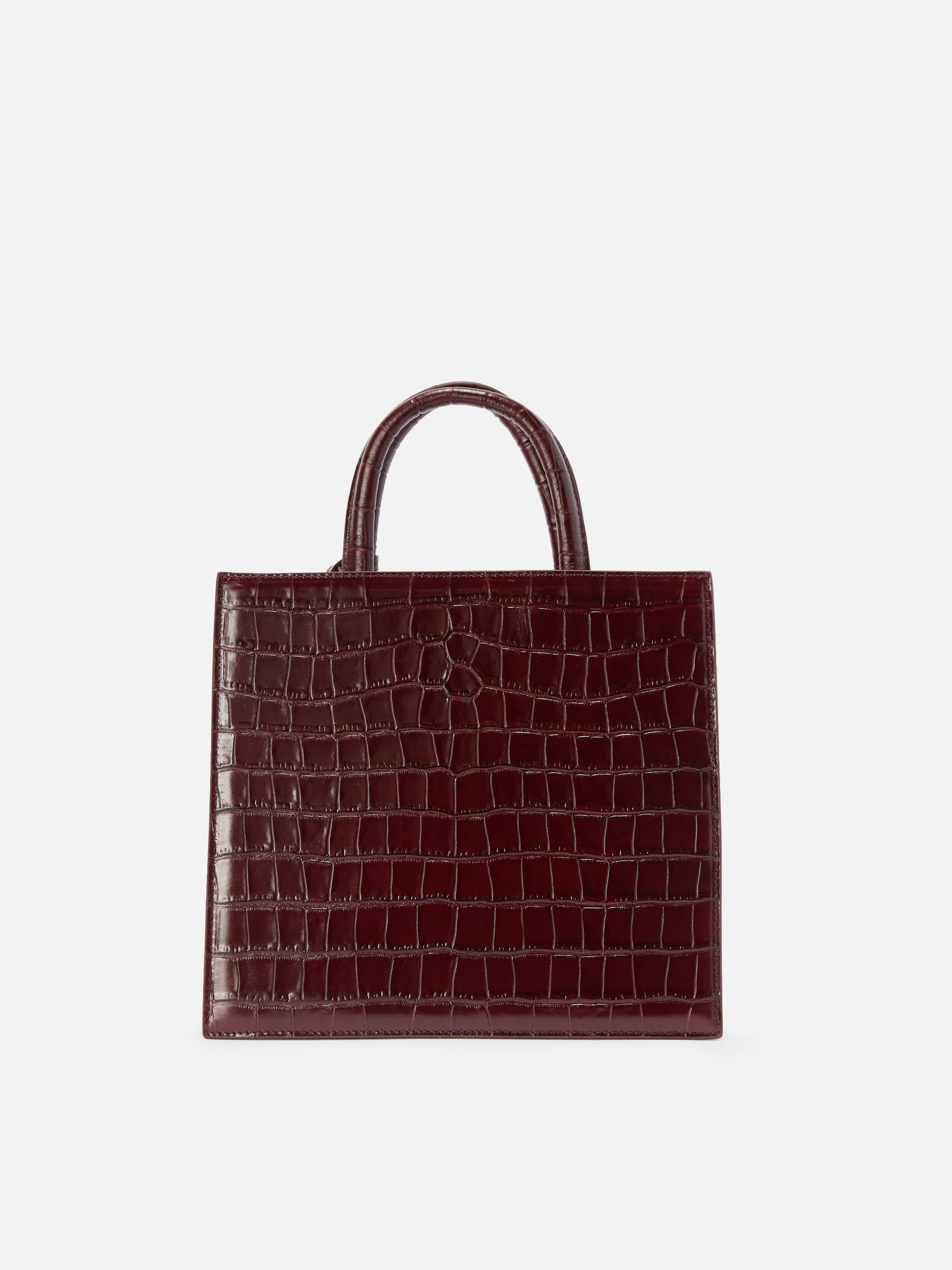 Borsa Shop Bag Midi stampa coccodrillo bordeaux