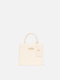 Shop Bag Mini in pelle bianco avorio