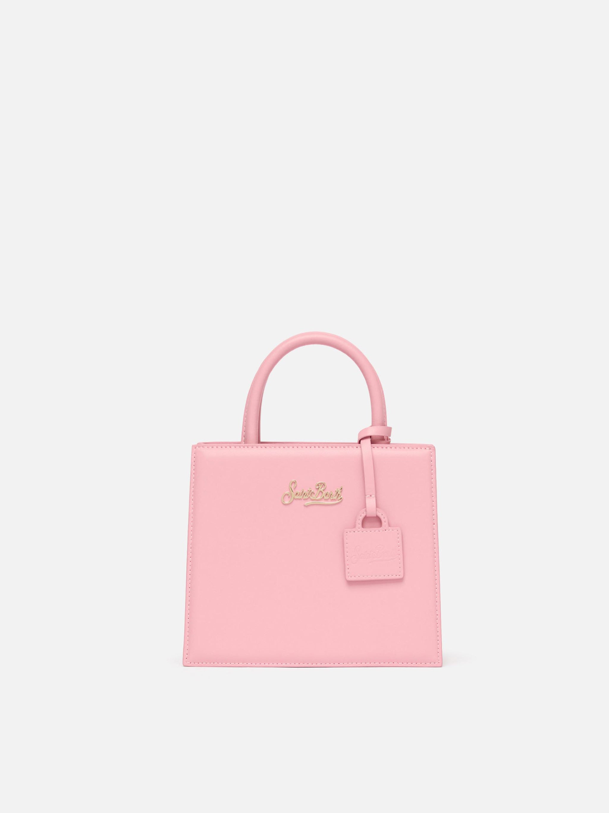 Shop Bag Mini in pelle rosa pastello