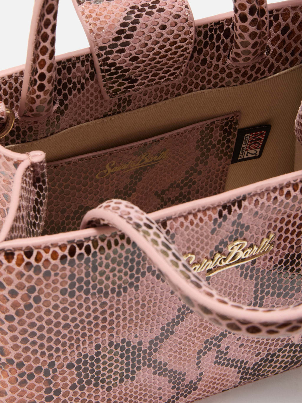 Borsa Shop Bag Mini stampa pitone rosa