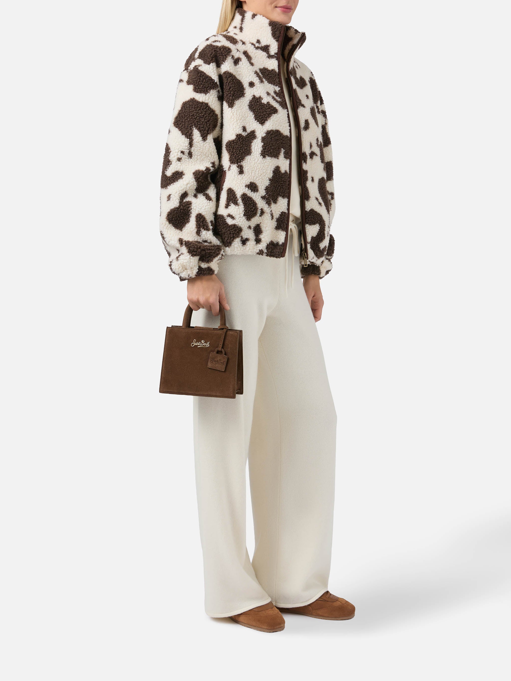 Borsa Shop Bag Mini suede marrone