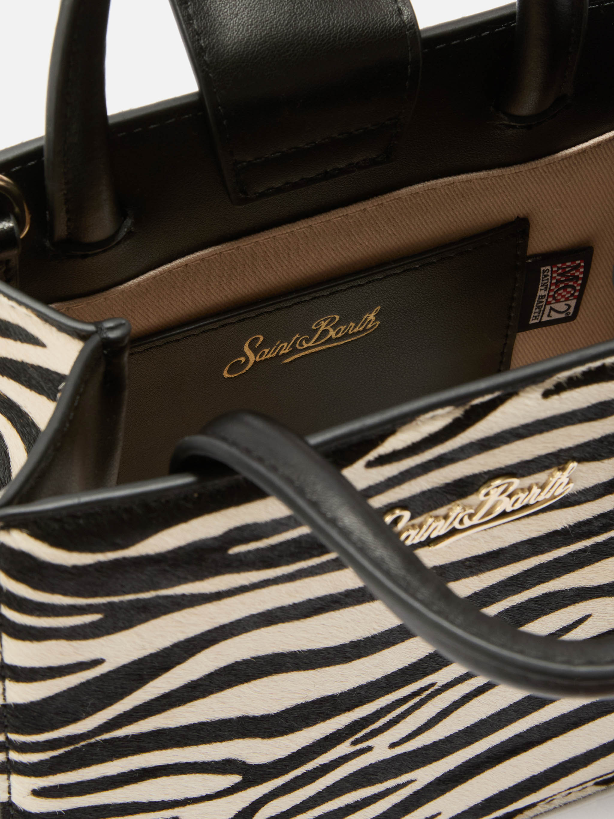 Borsa Shop Bag Mini stampa zebra