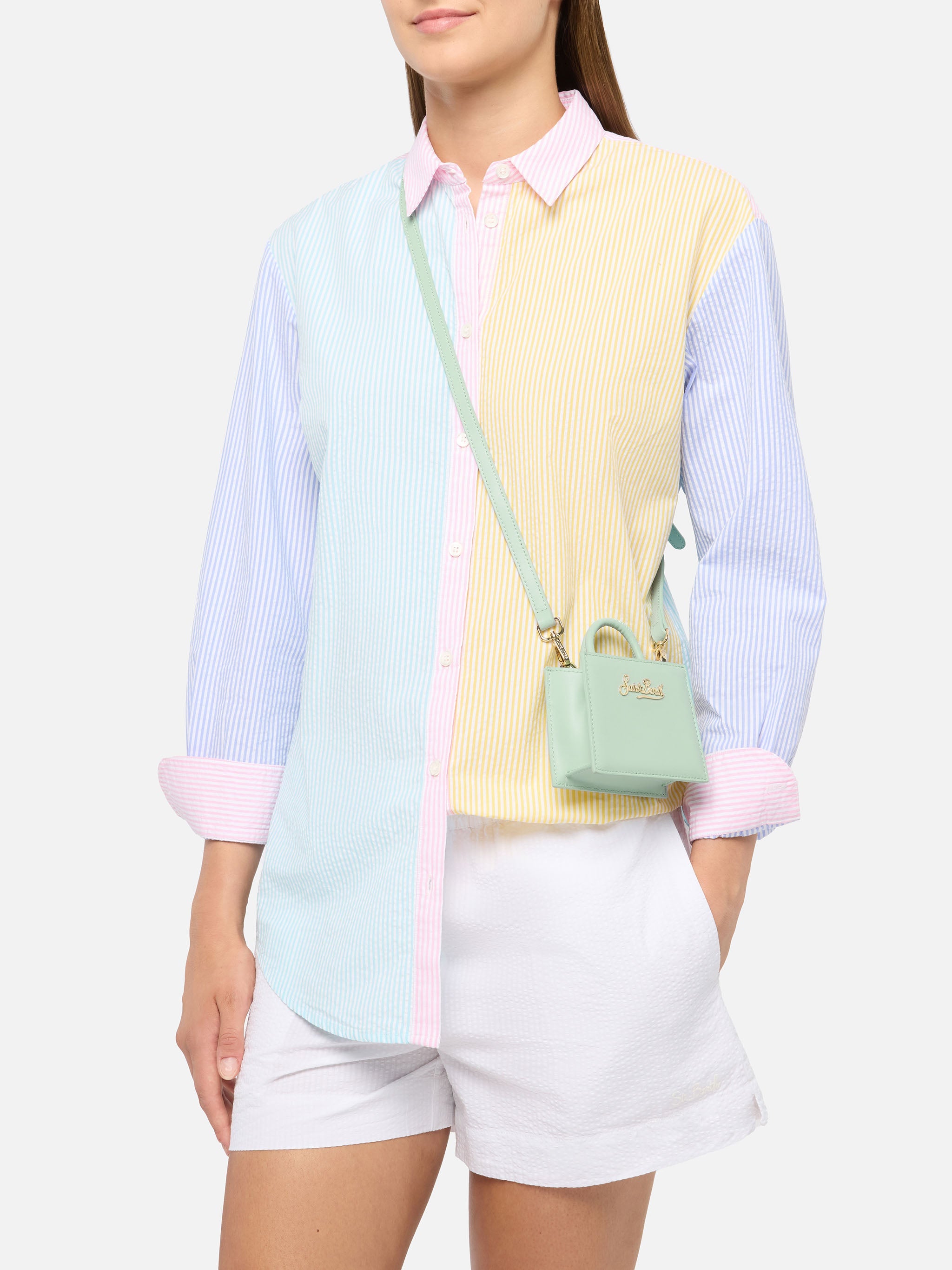 Shop Bag Micro in pelle verde salvia