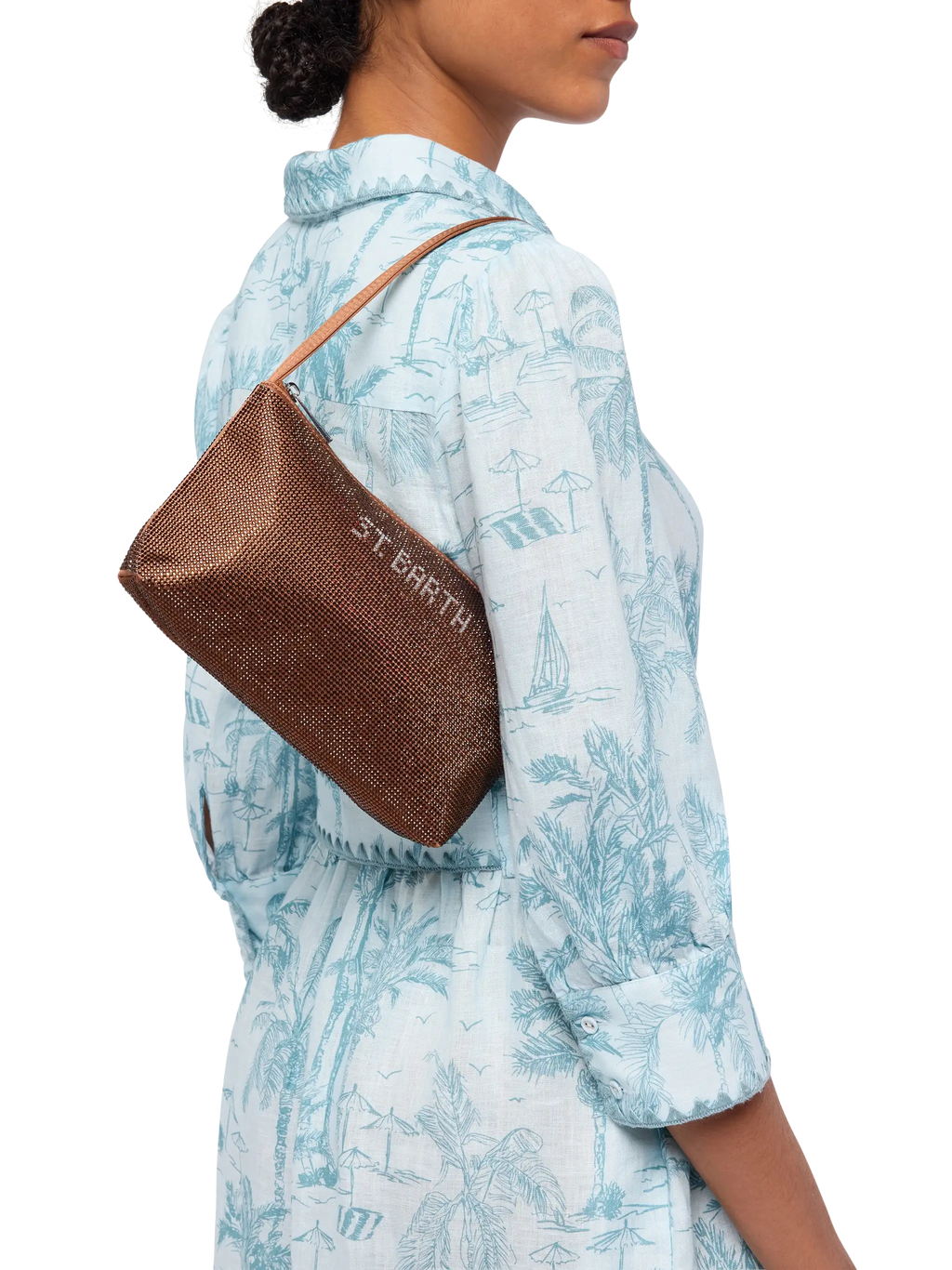 Mini bag Strassy with brown rhinestones - MC2 Saint Barth
