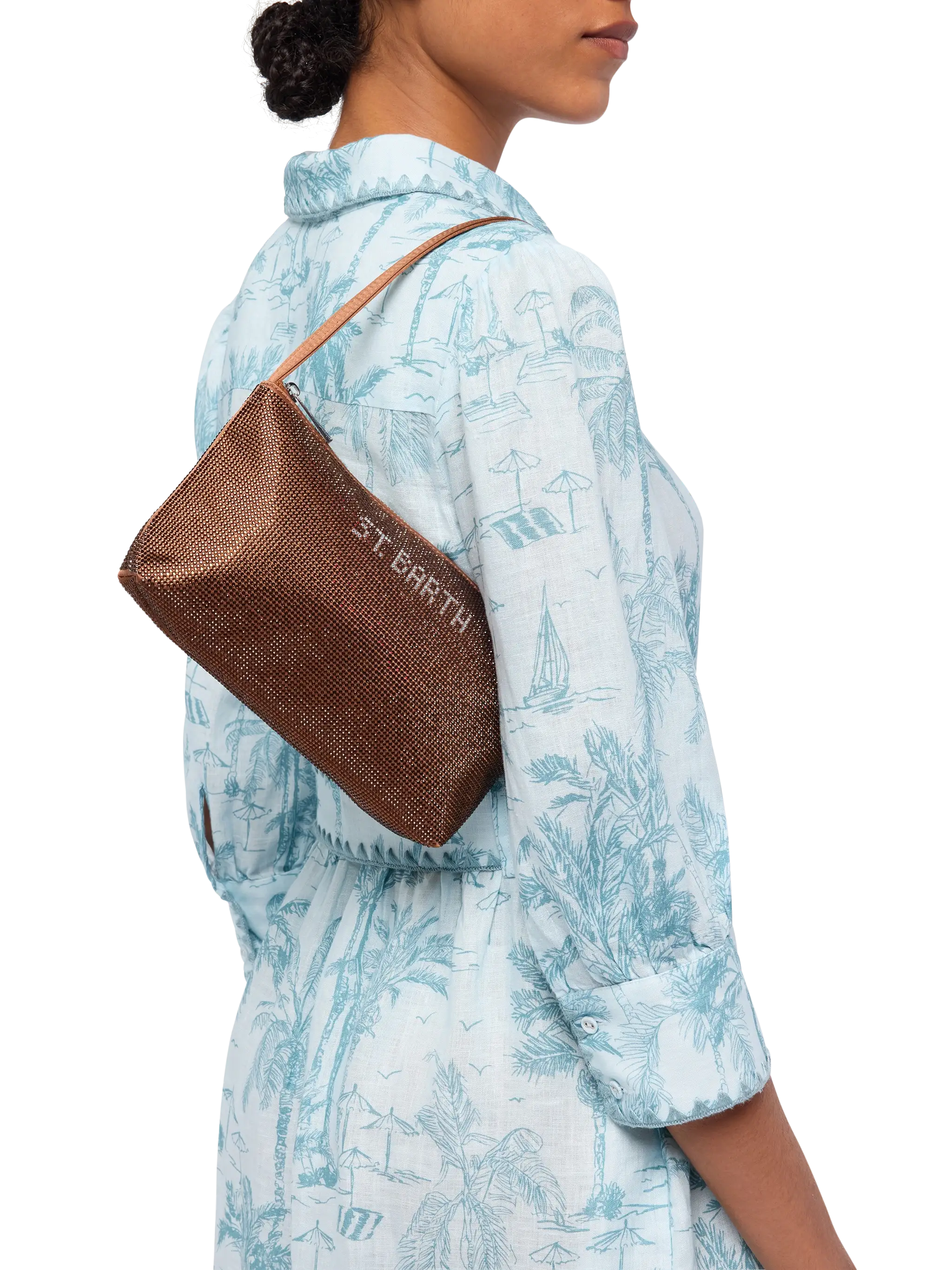 Mini bag Strassy with brown rhinestones - MC2 Saint Barth