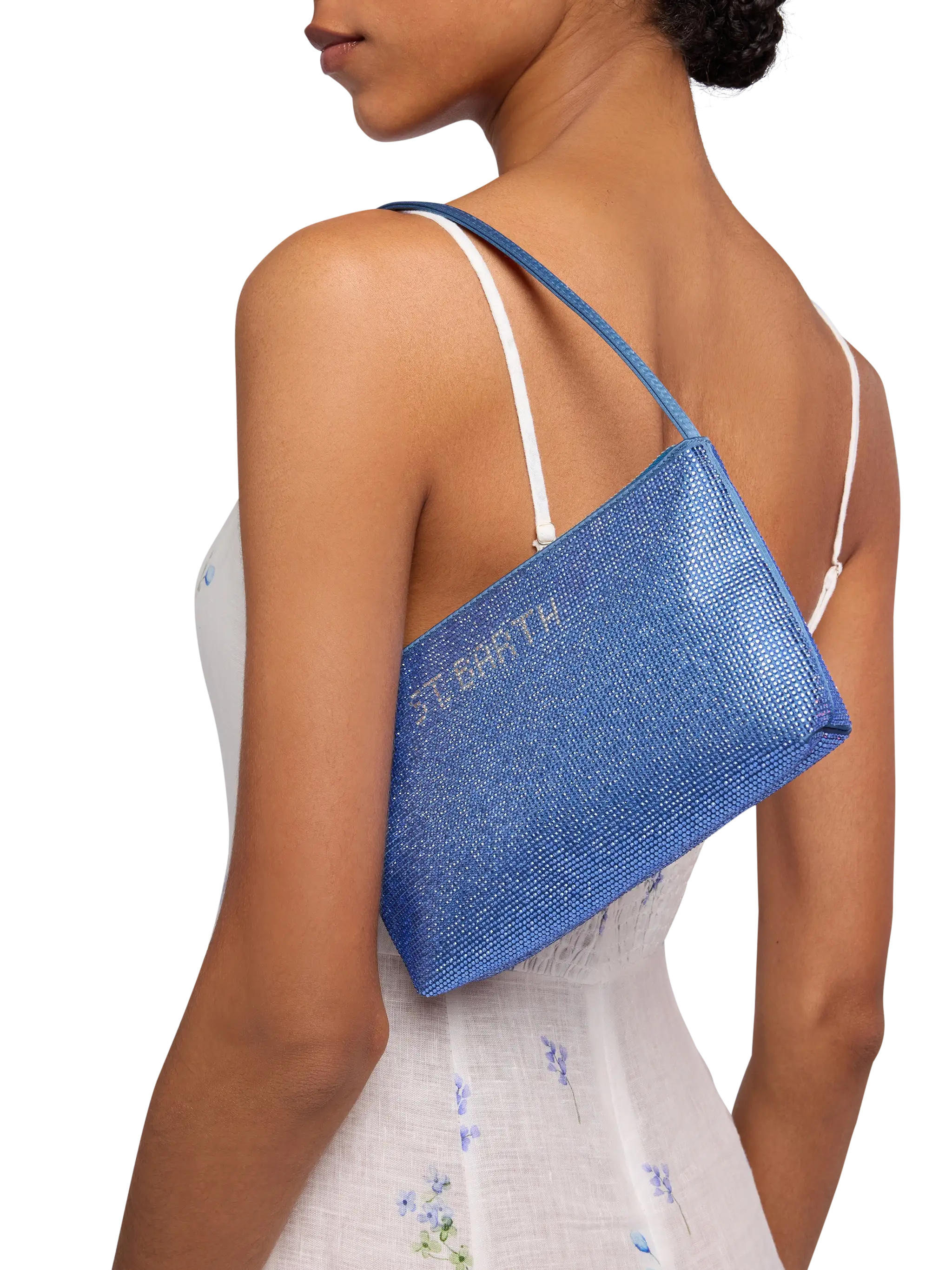 Mini bag Strassy with avio blue rhinestones - MC2 Saint Barth