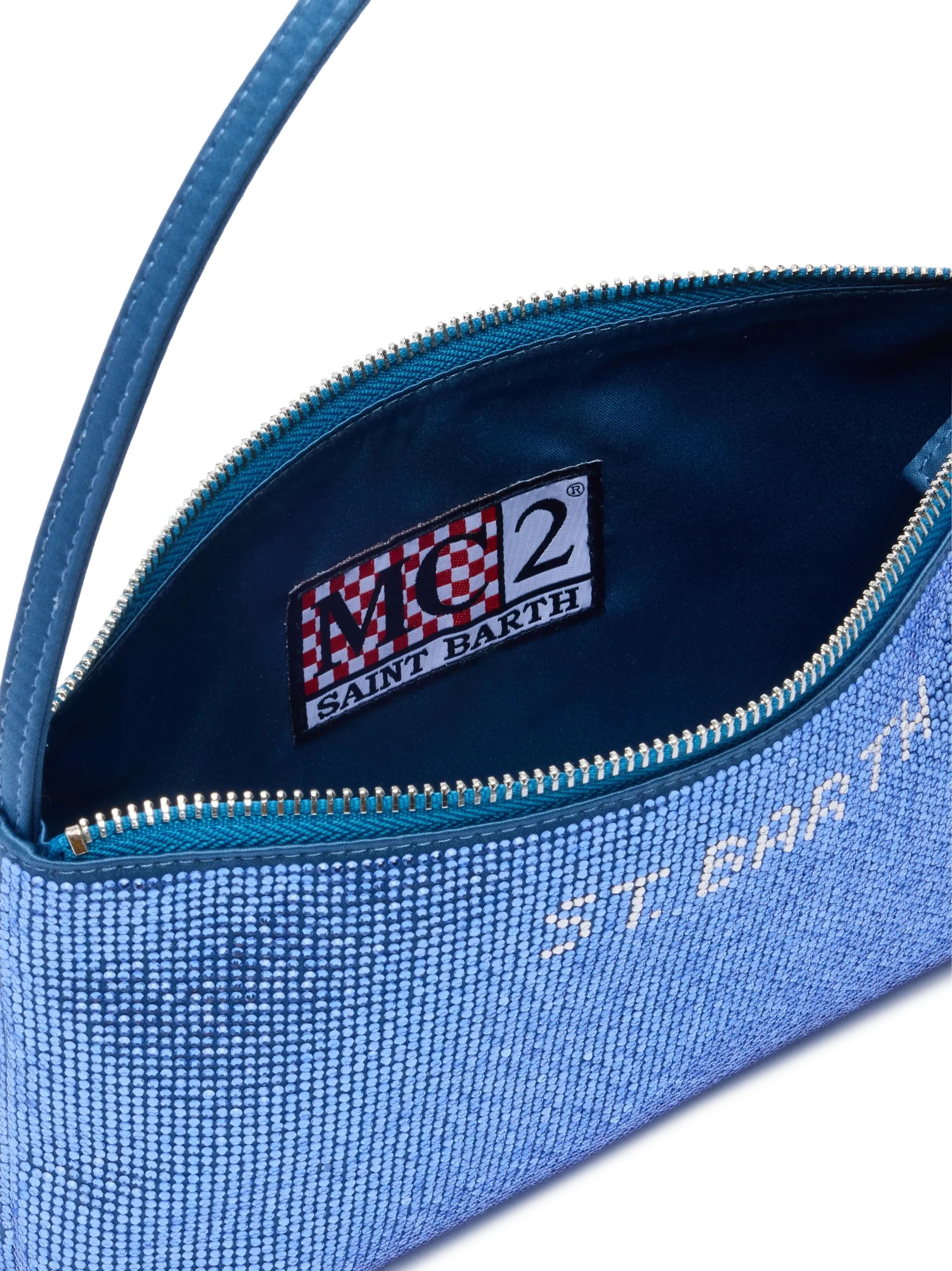 Mini bag Strassy with avio blue rhinestones - MC2 Saint Barth