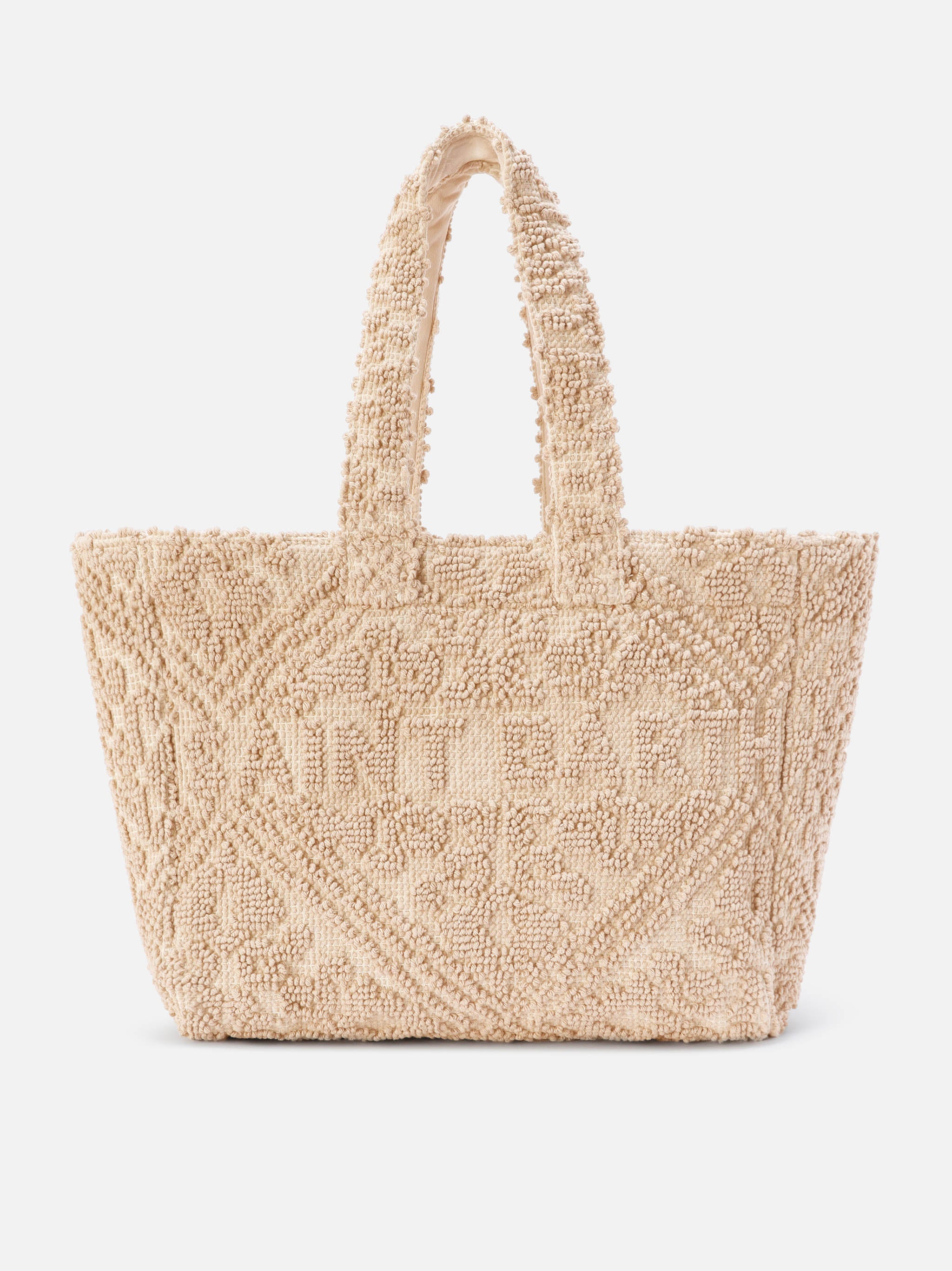 Borsa Tufting in cotone con ricamo in rilievo