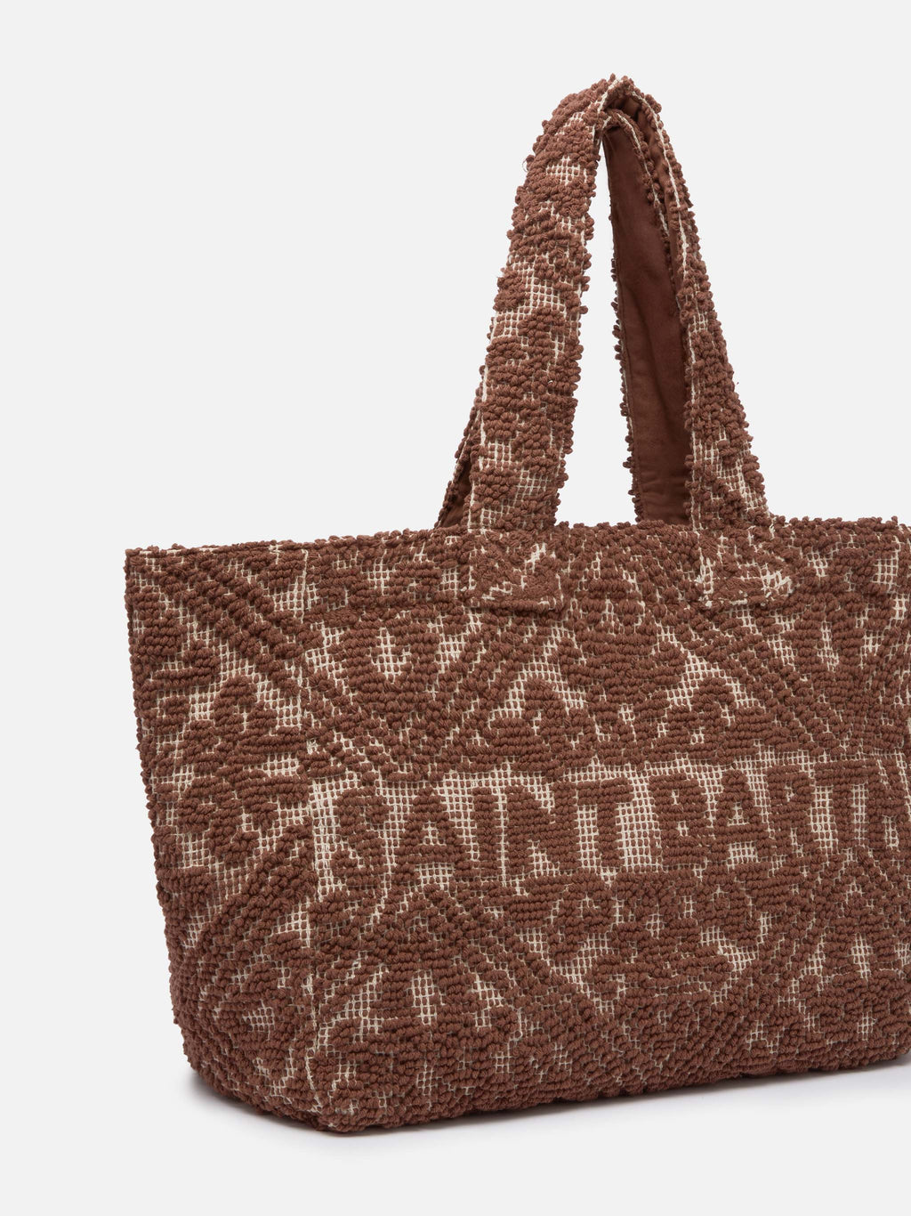 Tufting Cotton Tote Bag marrone