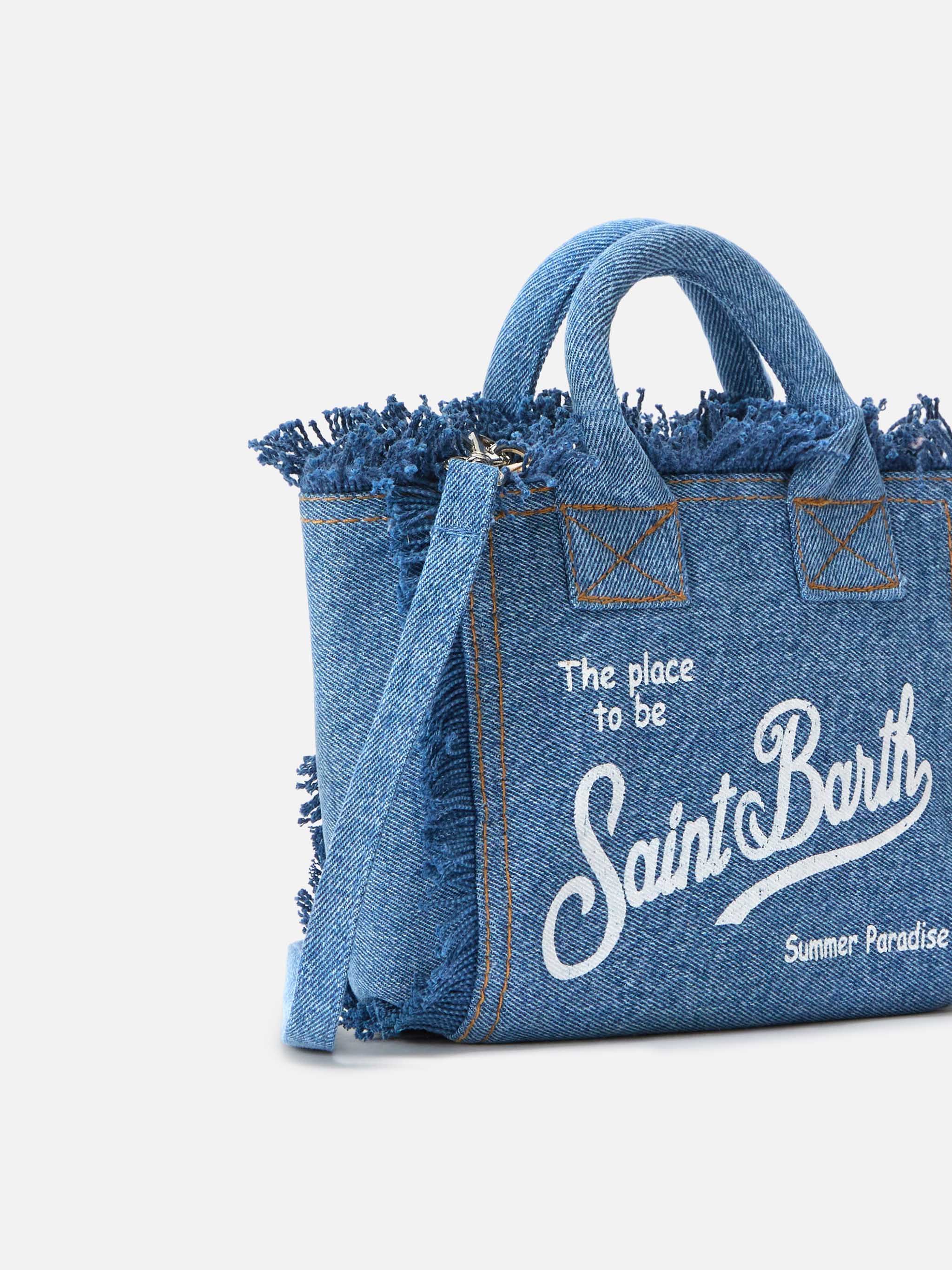 Borsa Vanity mini in denim lavaggio medio
