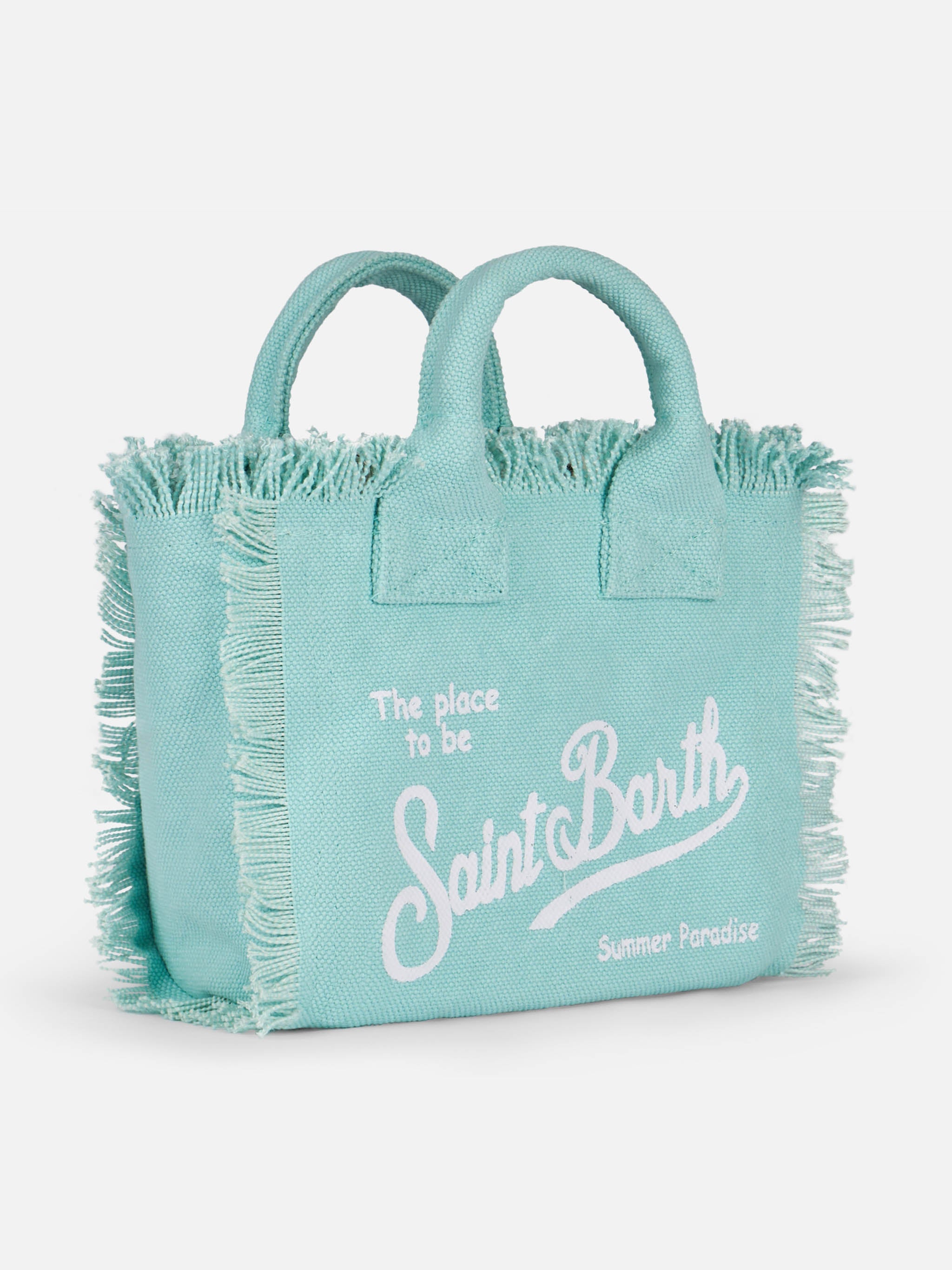 Water green cotton canvas Mini Vanity bag - MC2 Saint Barth