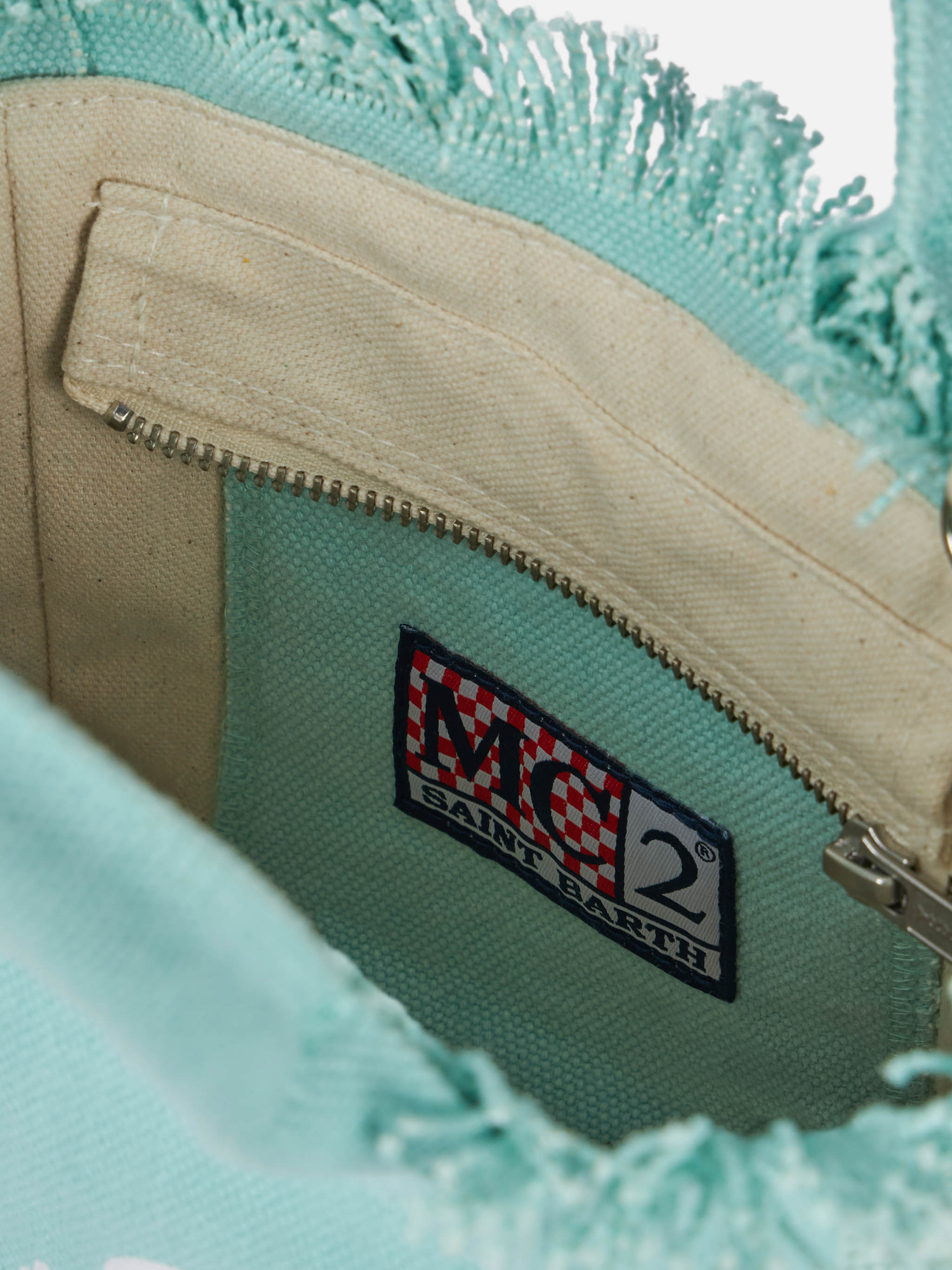 Water green cotton canvas Mini Vanity bag - MC2 Saint Barth