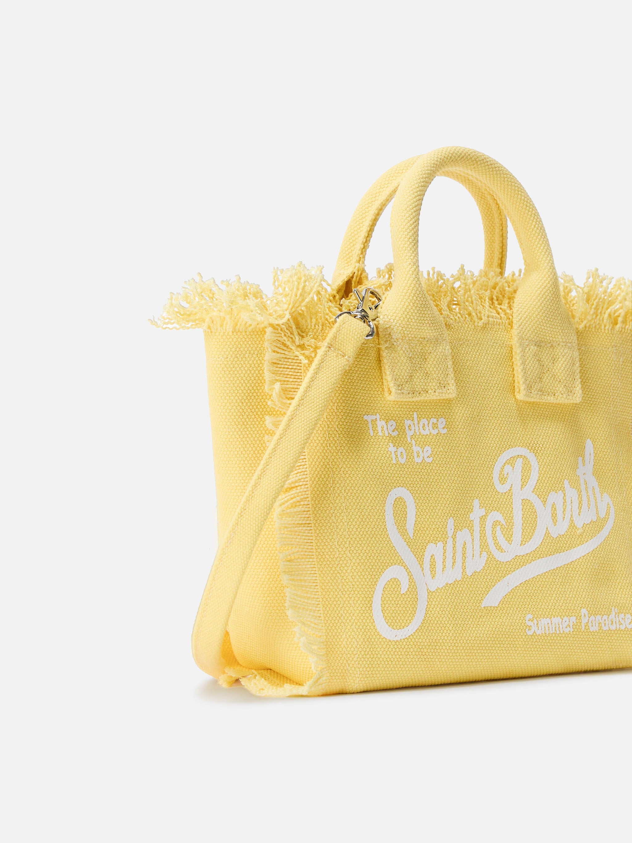 Borsa Vanity mini in canvas giallo chiaro tinta unita