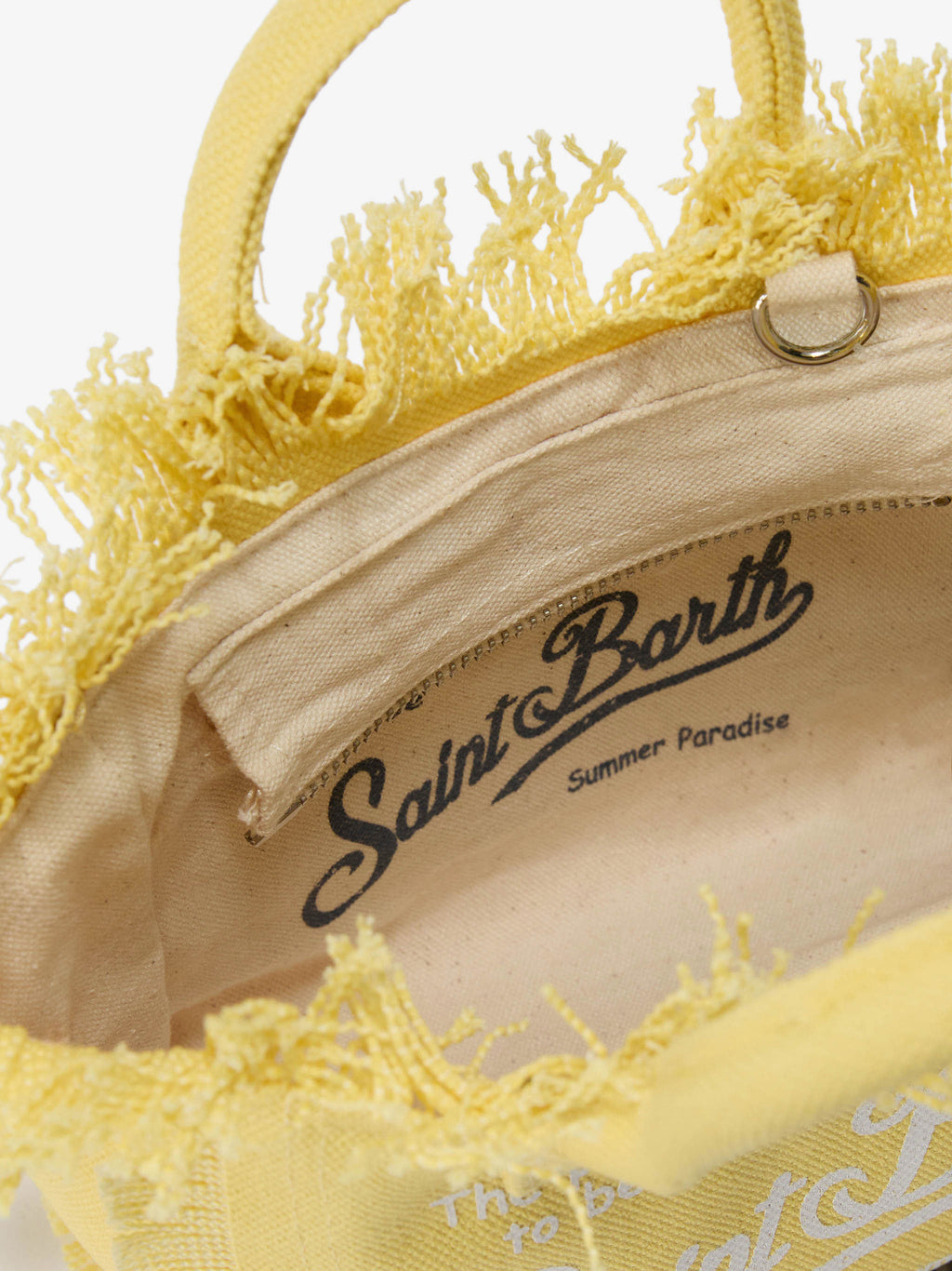 Borsa Vanity mini in canvas giallo chiaro tinta unita