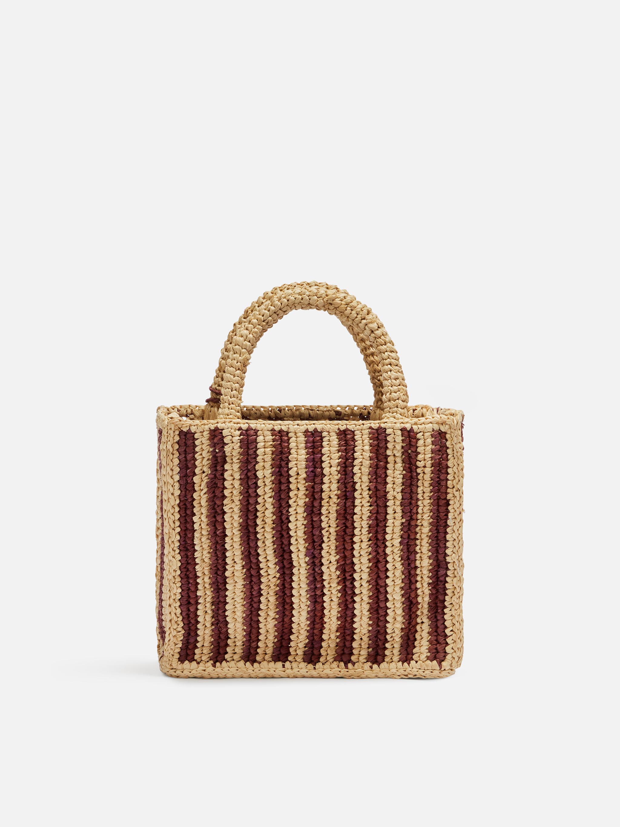Mini Vanity Raffia bag with striped print - MC2 Saint Barth