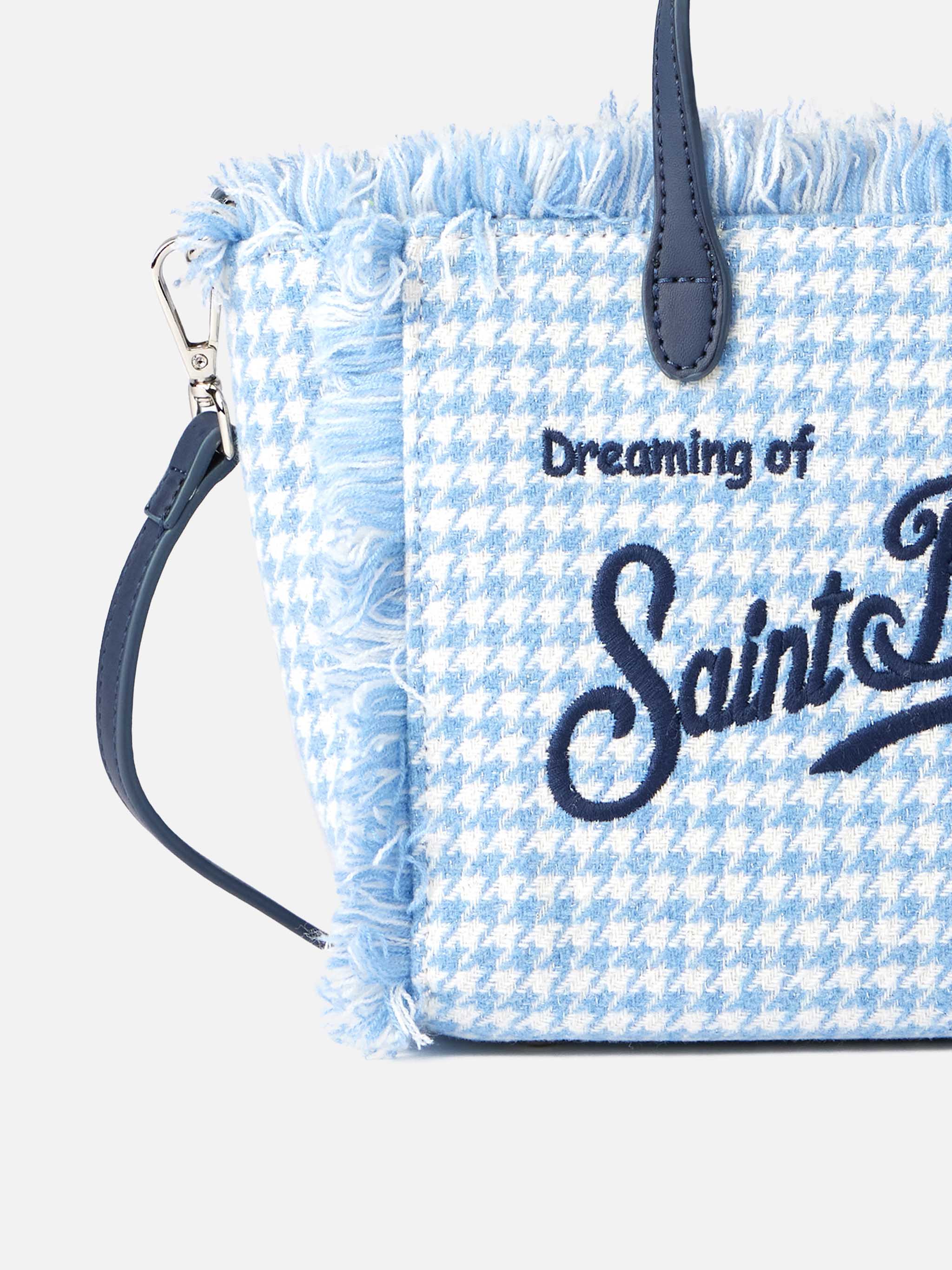 Mini Vanity wooly handbag with shiny pied de poule pattern - MC2 Saint Barth