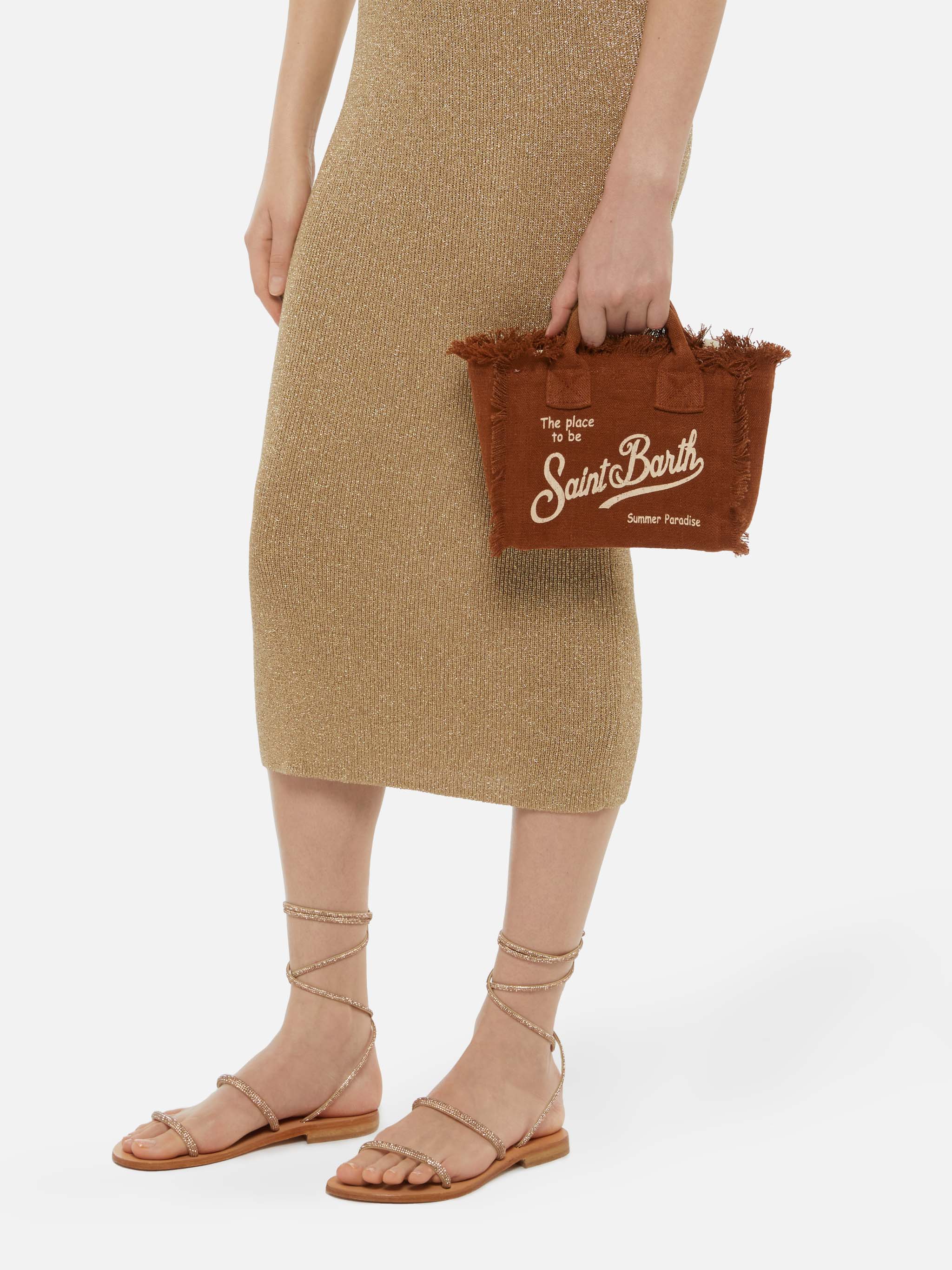 Mini Vanity brown Linen bag - MC2 Saint Barth