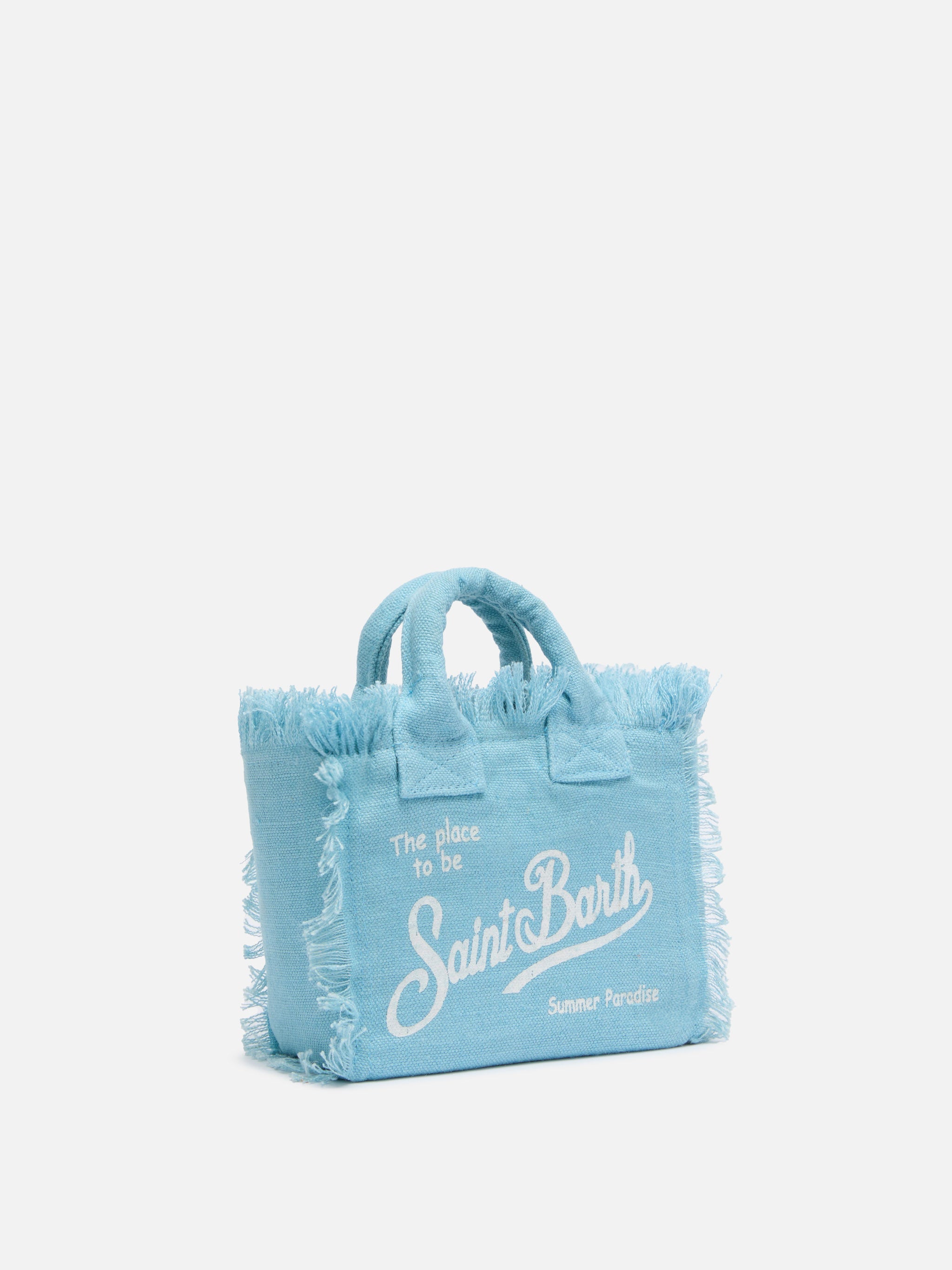 Mini Vanity light blue Linen bag - MC2 Saint Barth