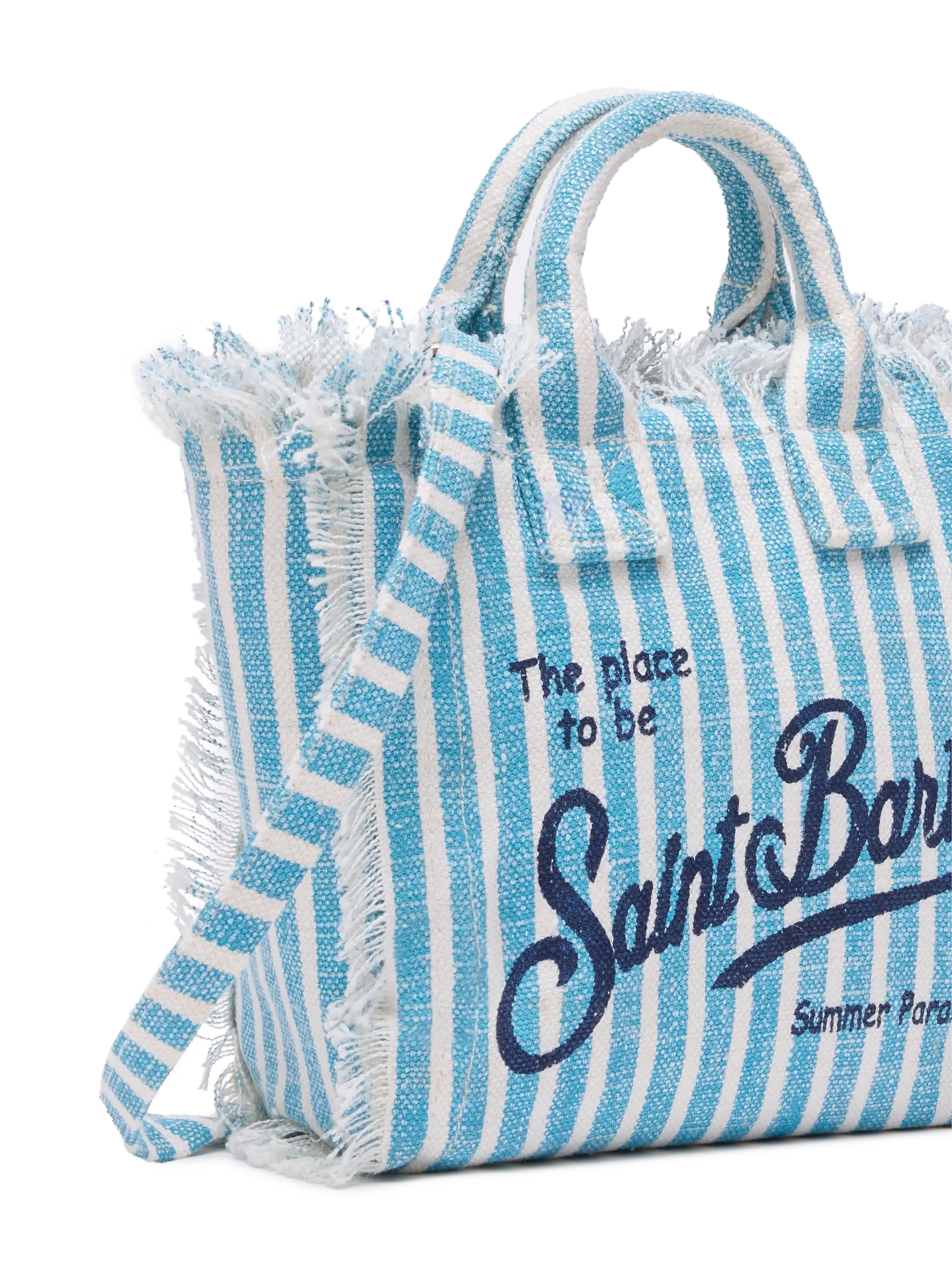 Mini Vanity Linen bag with striped print - MC2 Saint Barth