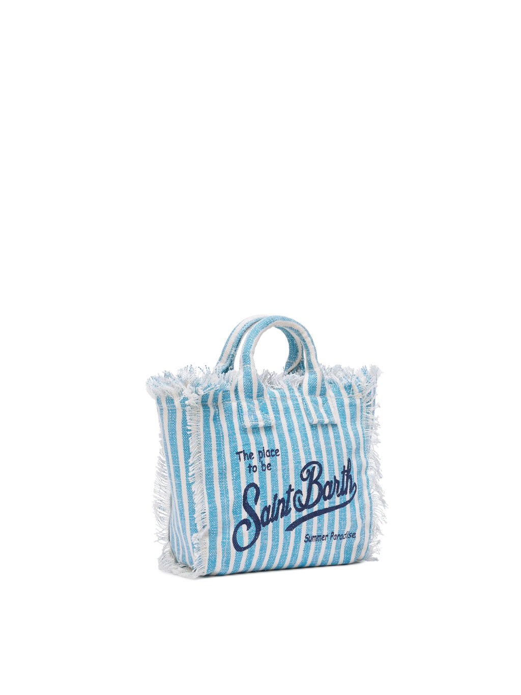 Mini Vanity Linen bag with striped print - MC2 Saint Barth