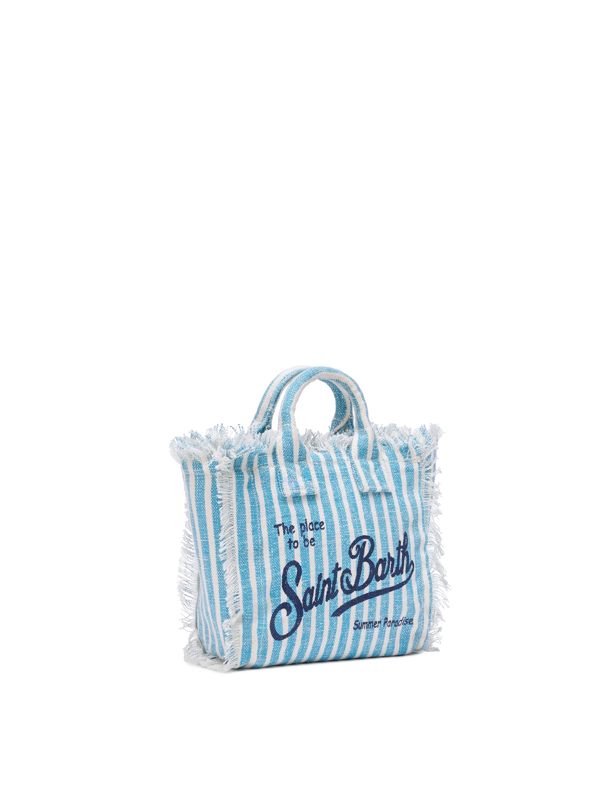 Mini Vanity Linen bag with striped print - MC2 Saint Barth
