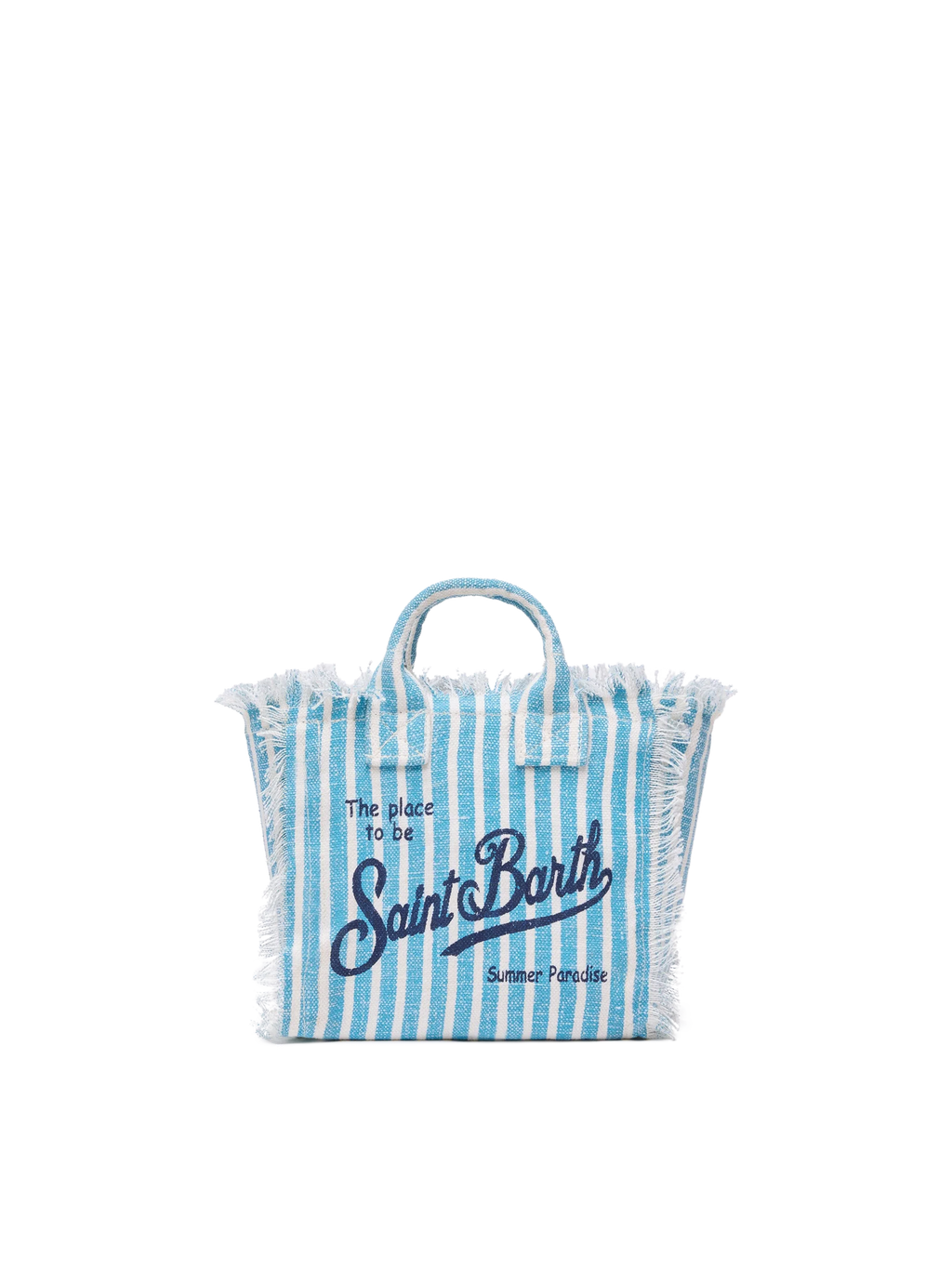 Mini Vanity Linen bag with striped print - MC2 Saint Barth