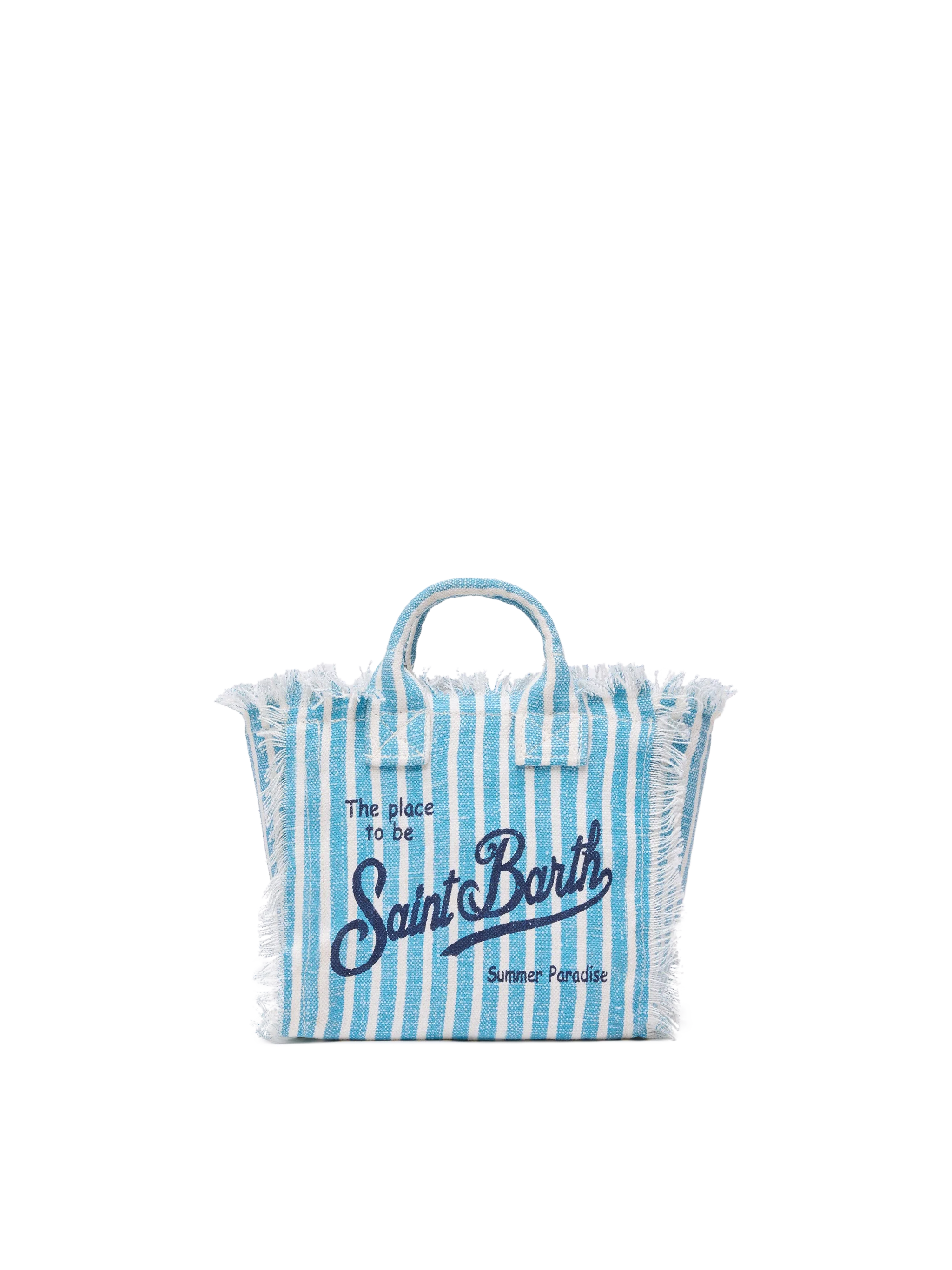 Mini Vanity Linen bag with striped print - MC2 Saint Barth
