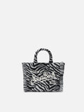 Borsa Vanity Mini Felt stampa zebra