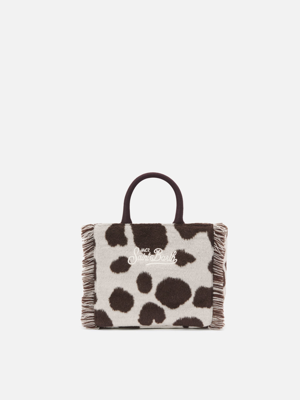 Borsa Vanity Mini Felt stampa cow