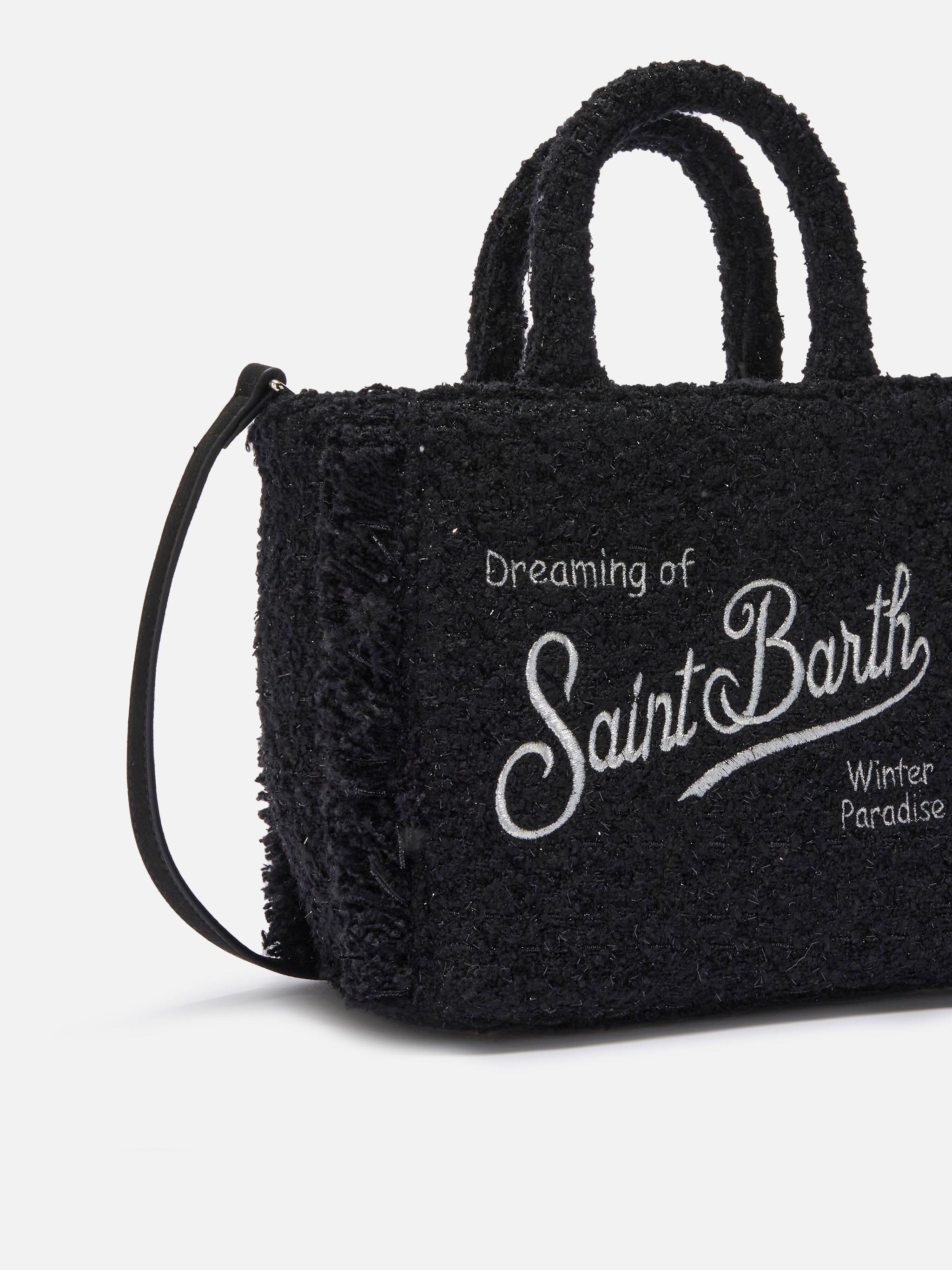 Borsa a mano Vanity Mini Tweed nera