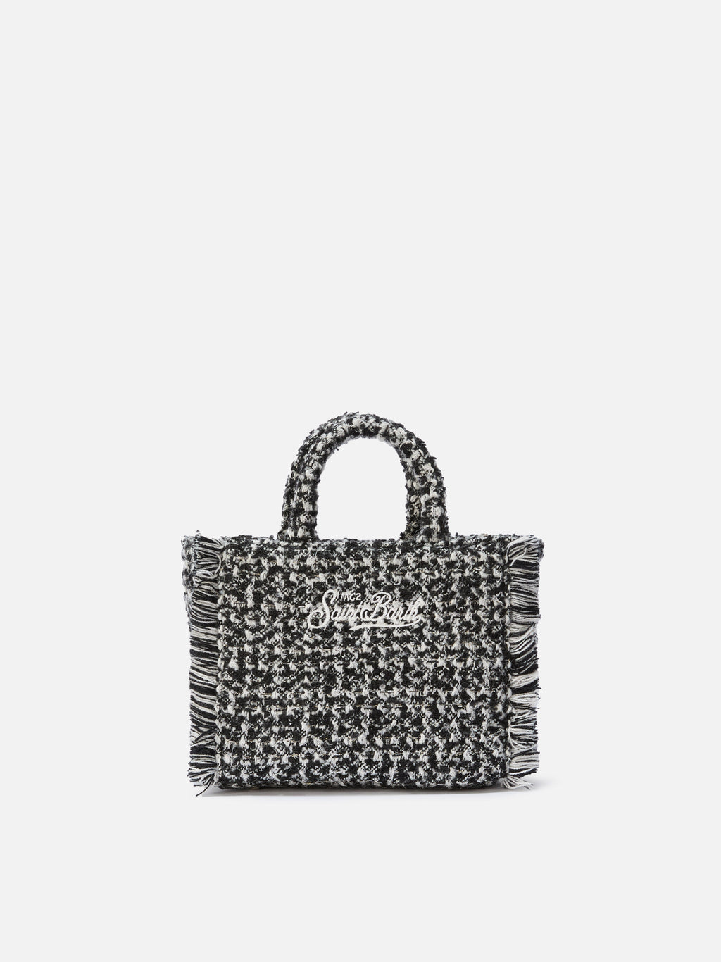 Borsa Vanity Mini Tweed bianco e nero