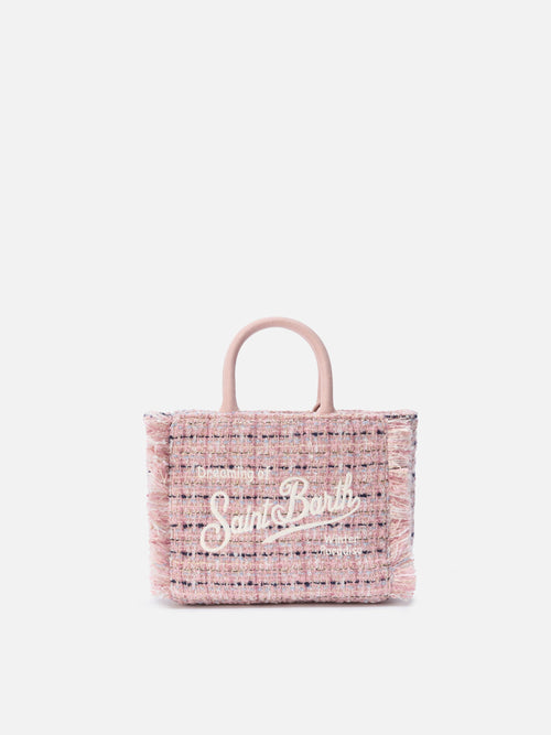 Borsa a mano Vanity Mini Tweed rosa