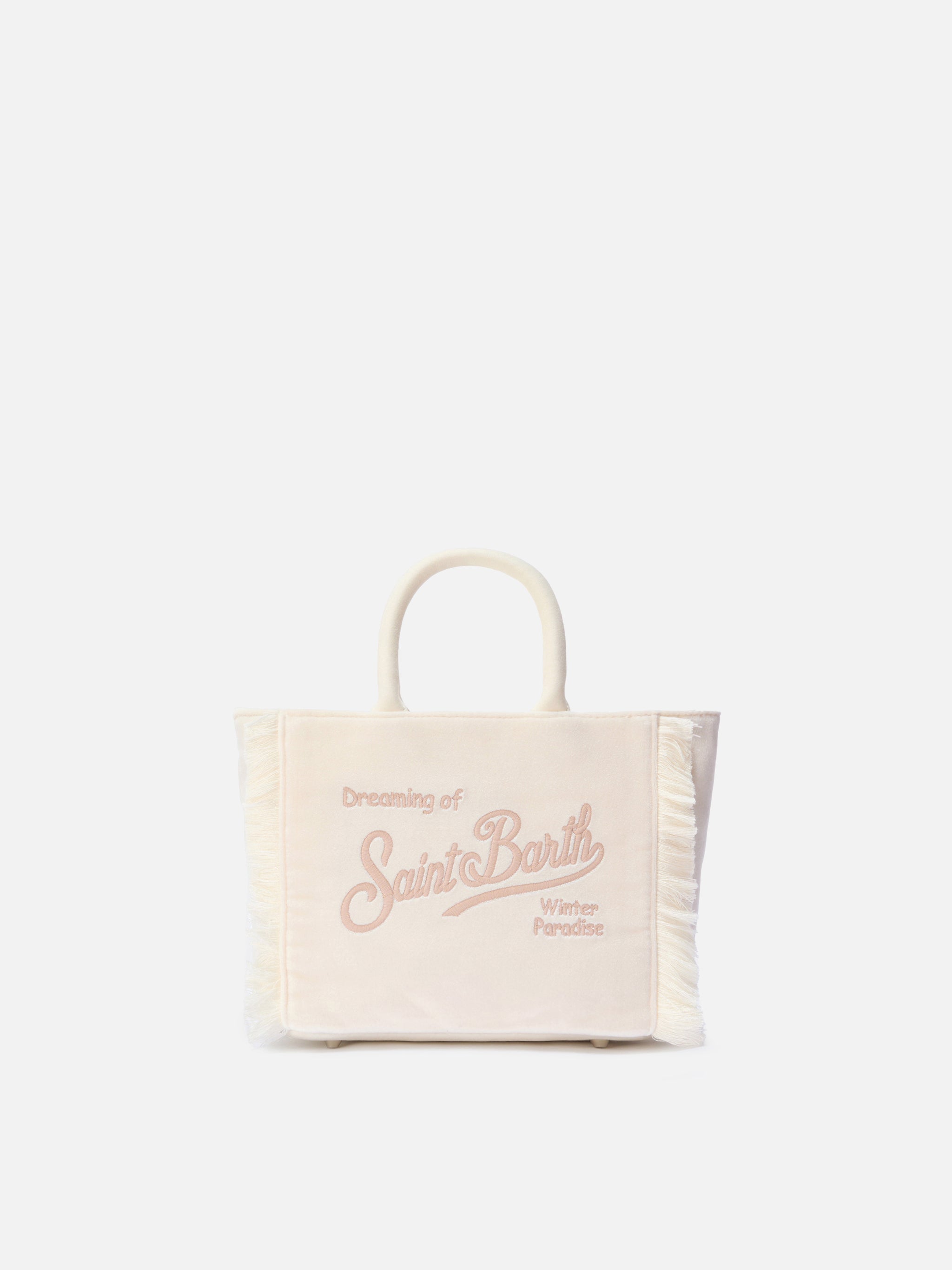 Borsa Vanity Mini Velvet bianca