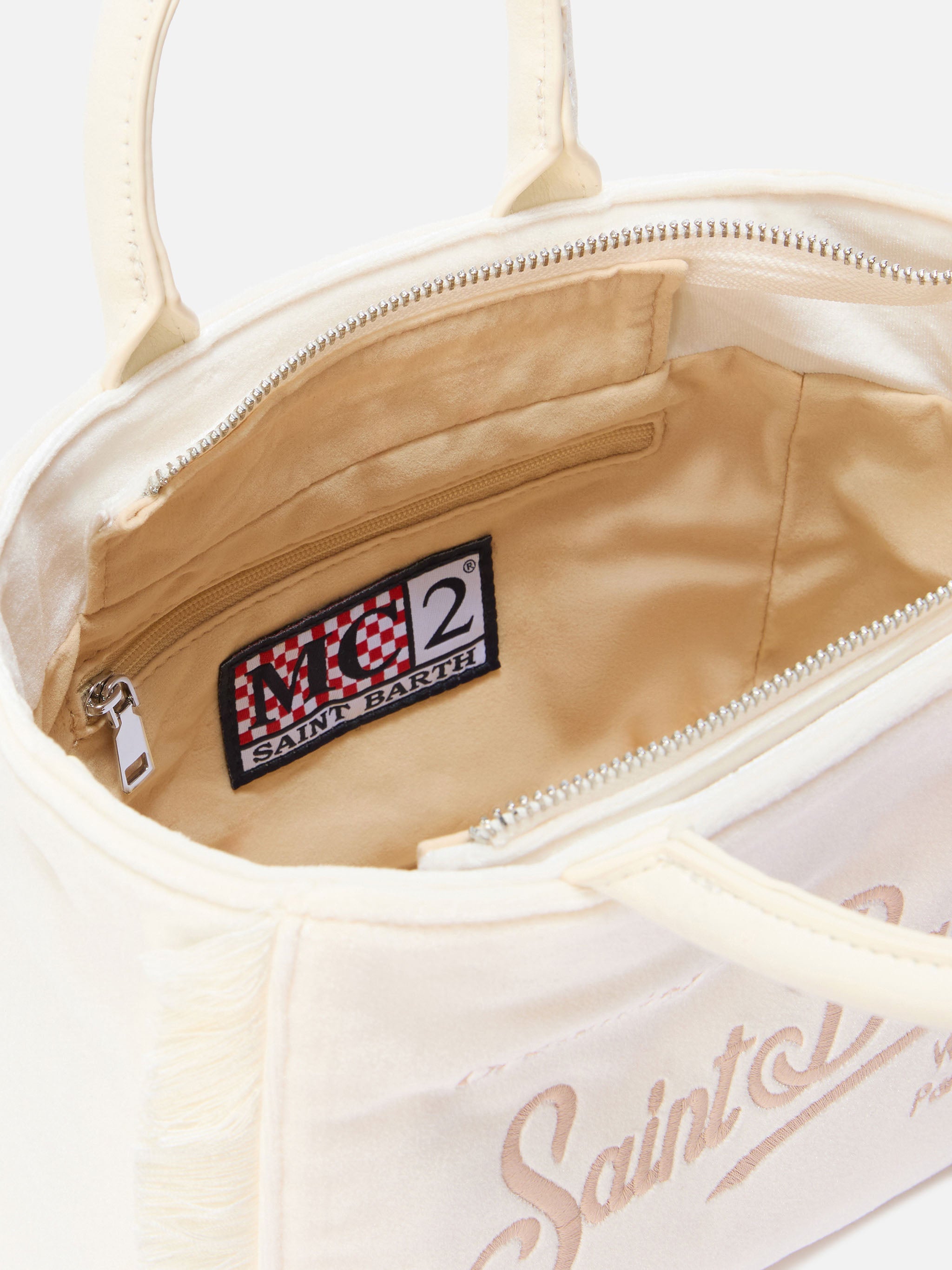 Borsa Vanity Mini Velvet bianca