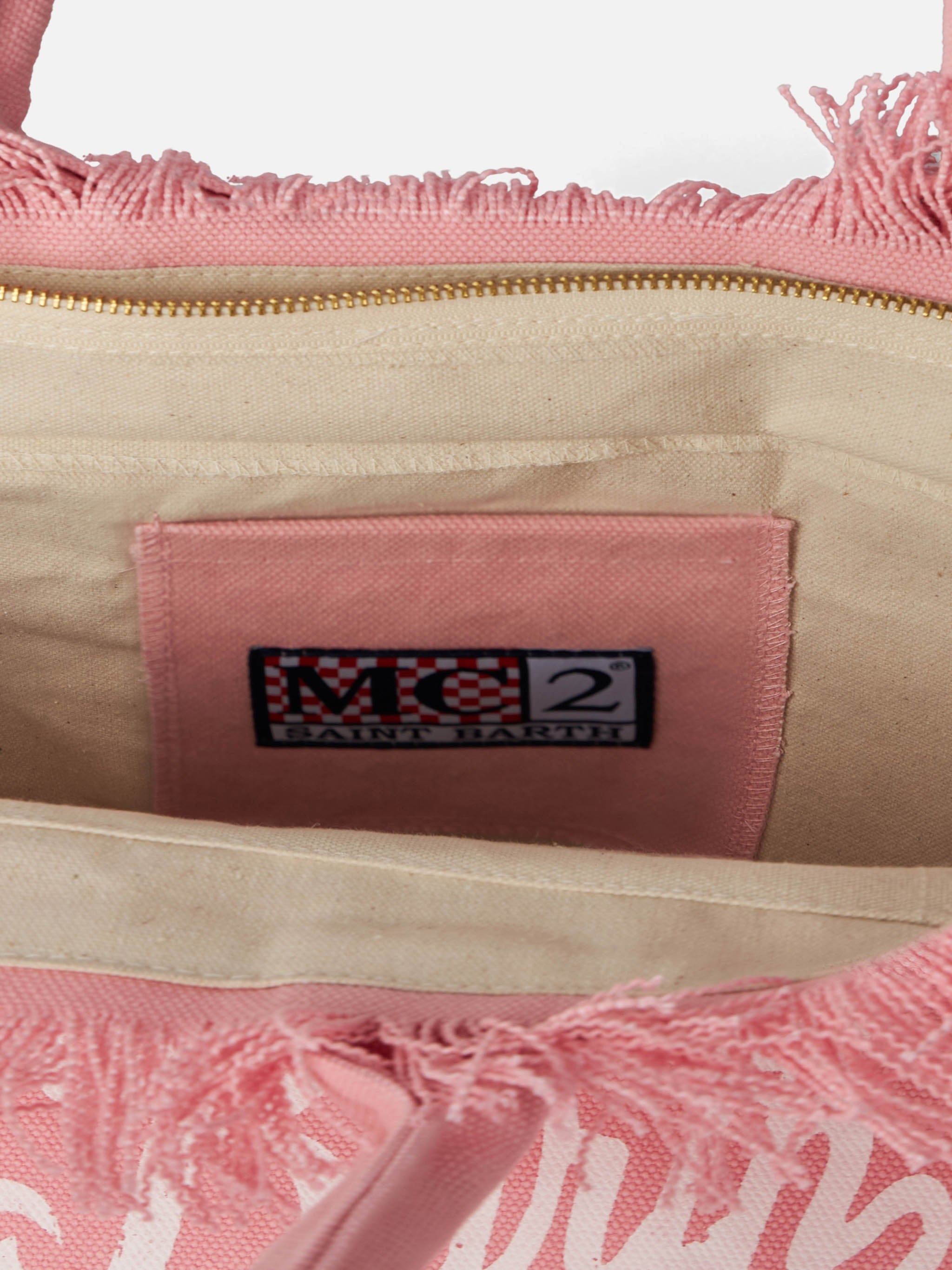 Pink cotton canvas Vanity tote bag - MC2 Saint Barth