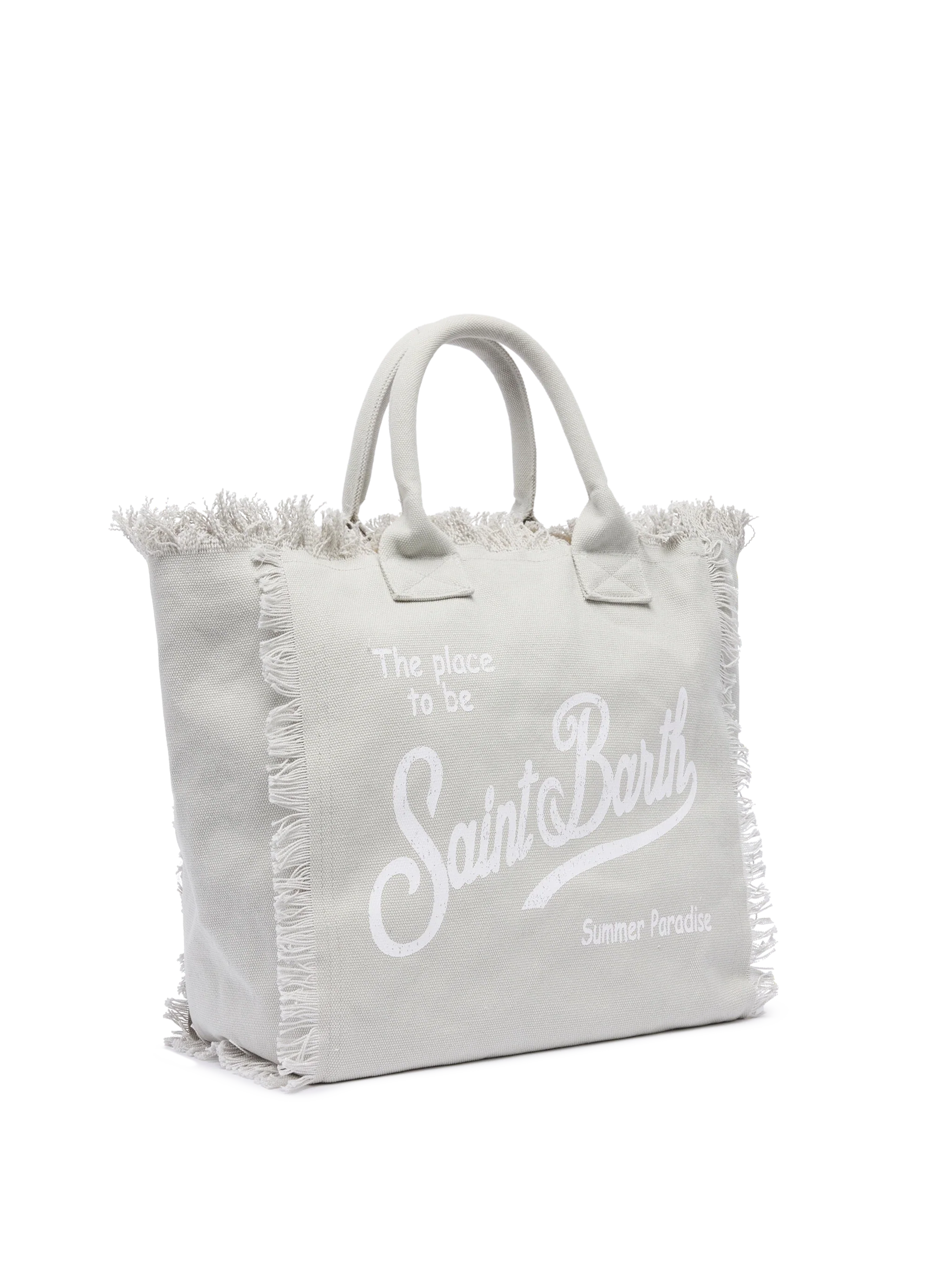 Grey cotton canvas Vanity tote bag - MC2 Saint Barth