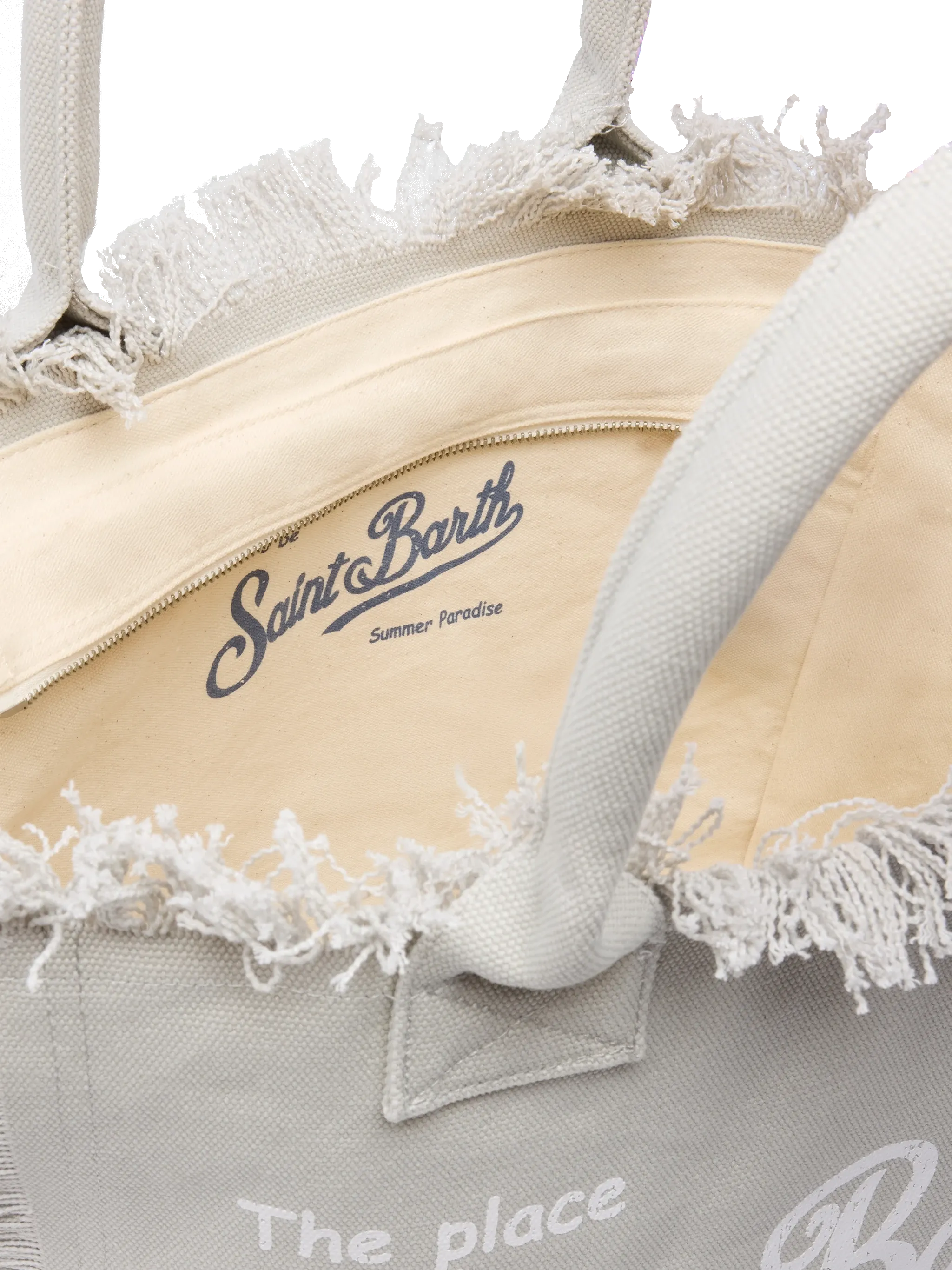 Grey cotton canvas Vanity tote bag - MC2 Saint Barth